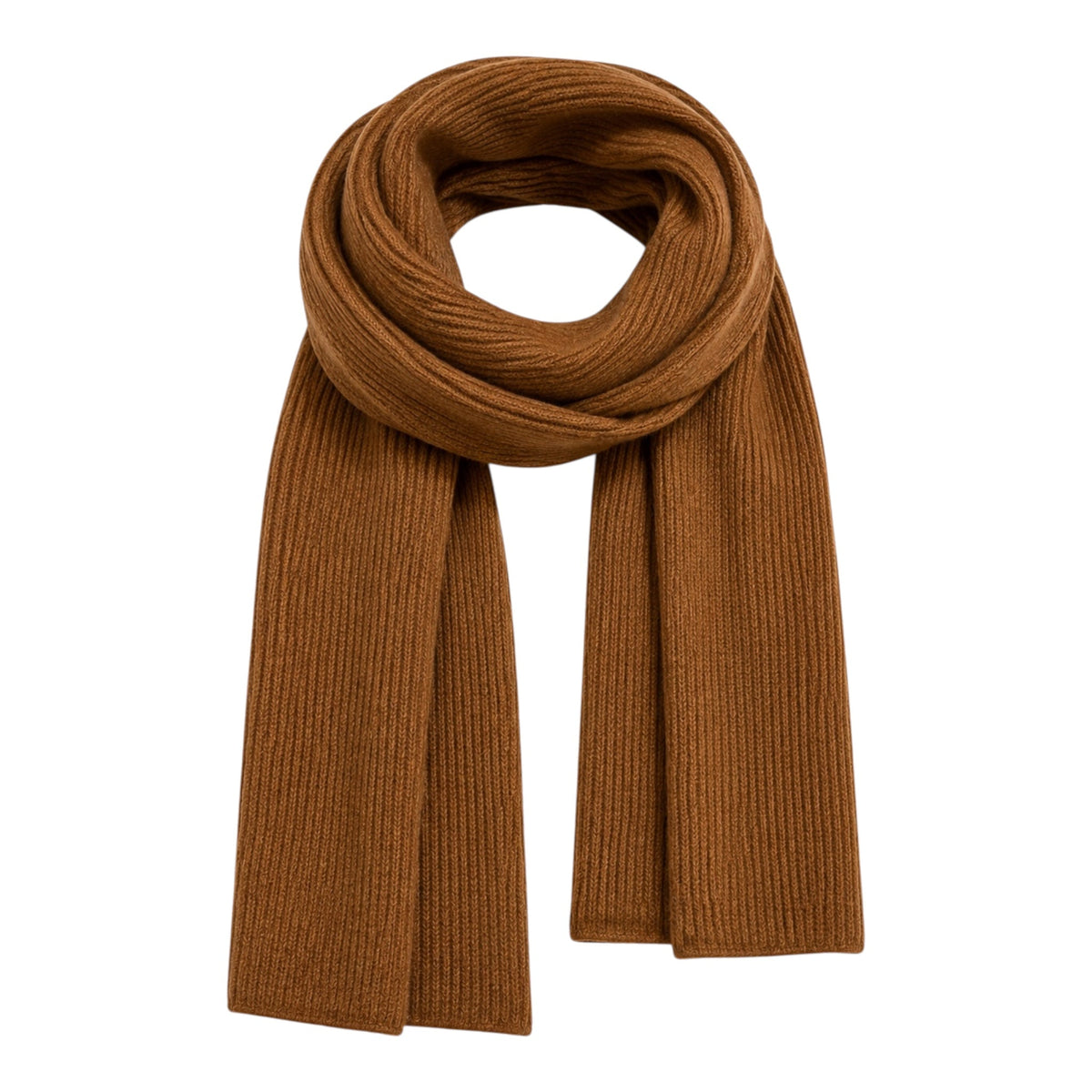 Luxurious Ribbed Cashmere Scarf -March Brown SCARVES