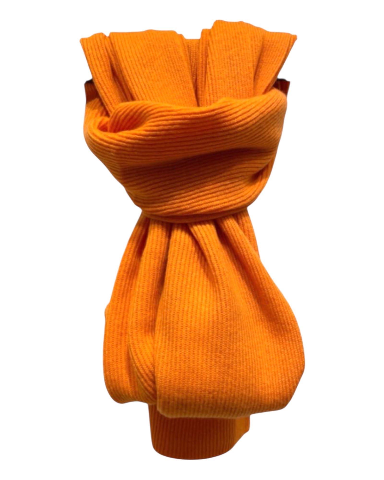 Luxurious Ribbed Cashmere Scarf - Orange SCARVES