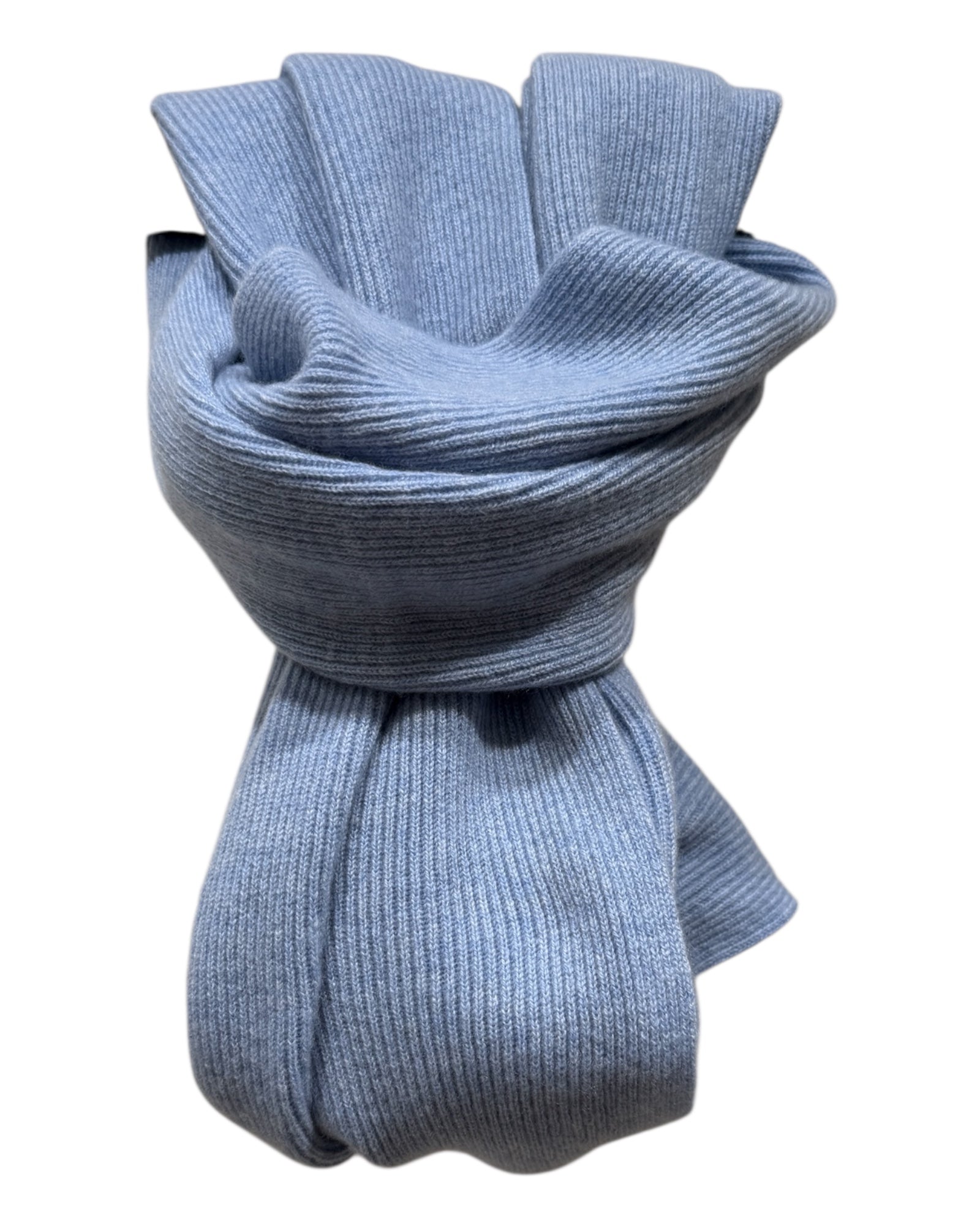 Luxurious Ribbed Cashmere Scarf - Sky Blue SCARVES