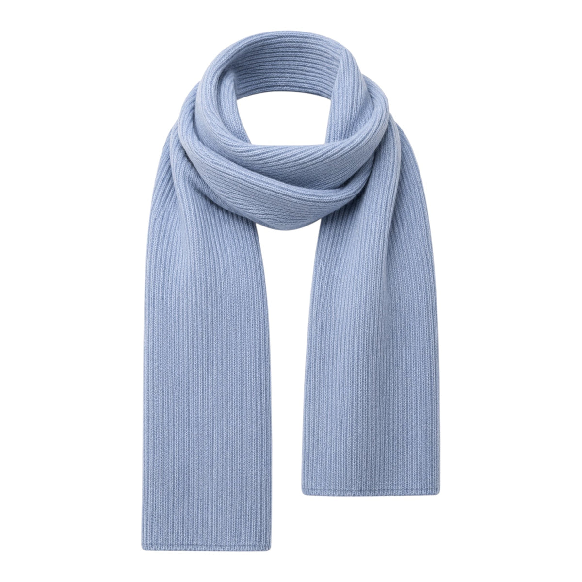 Luxurious Ribbed Cashmere Scarf -Sky Blue SCARVES