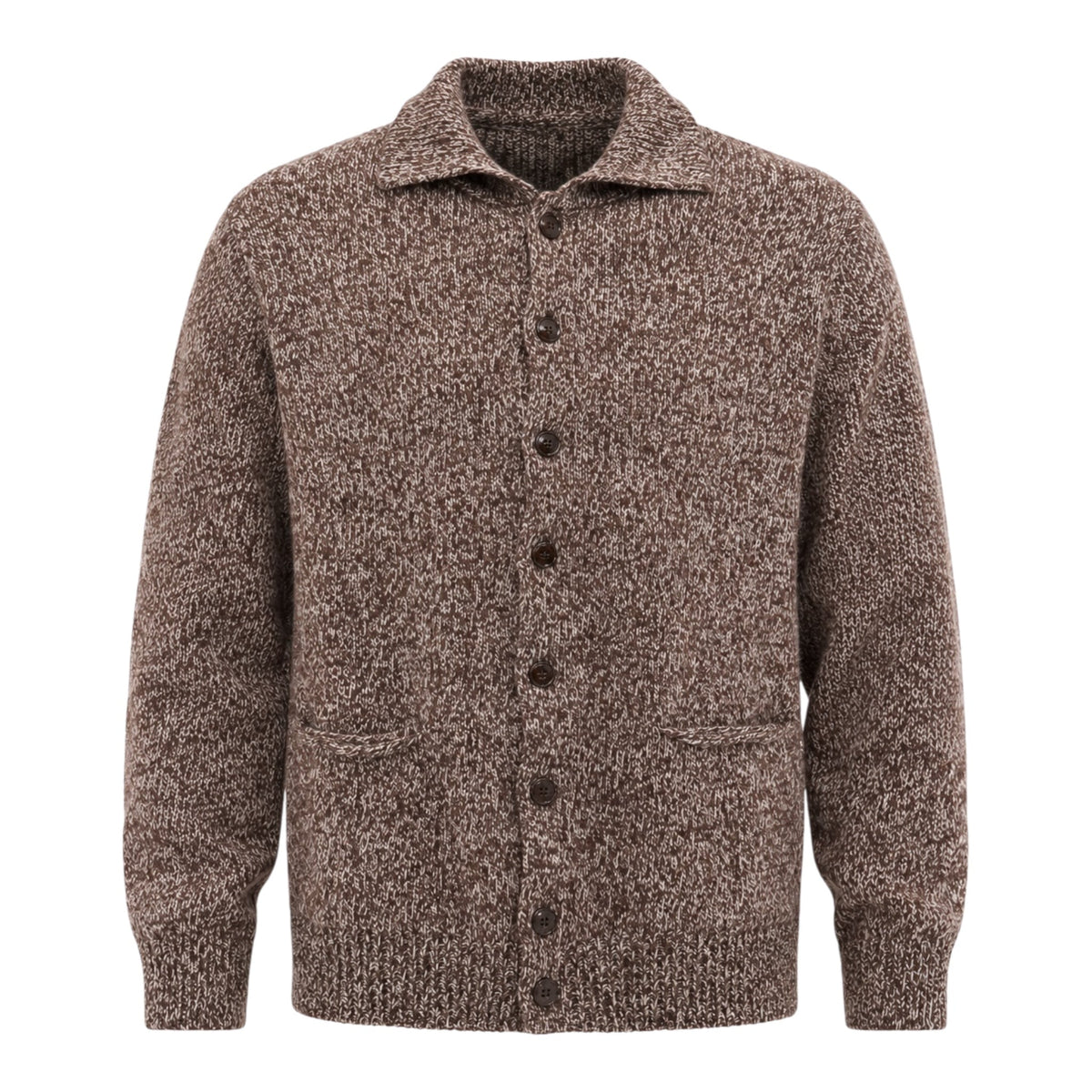 Mélange Wool Cardigan - Brown SWEATERSM