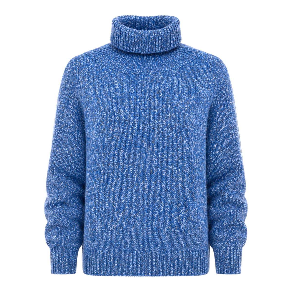 Mélange Wool Turtleneck Sweater - Blue SWEATERSM