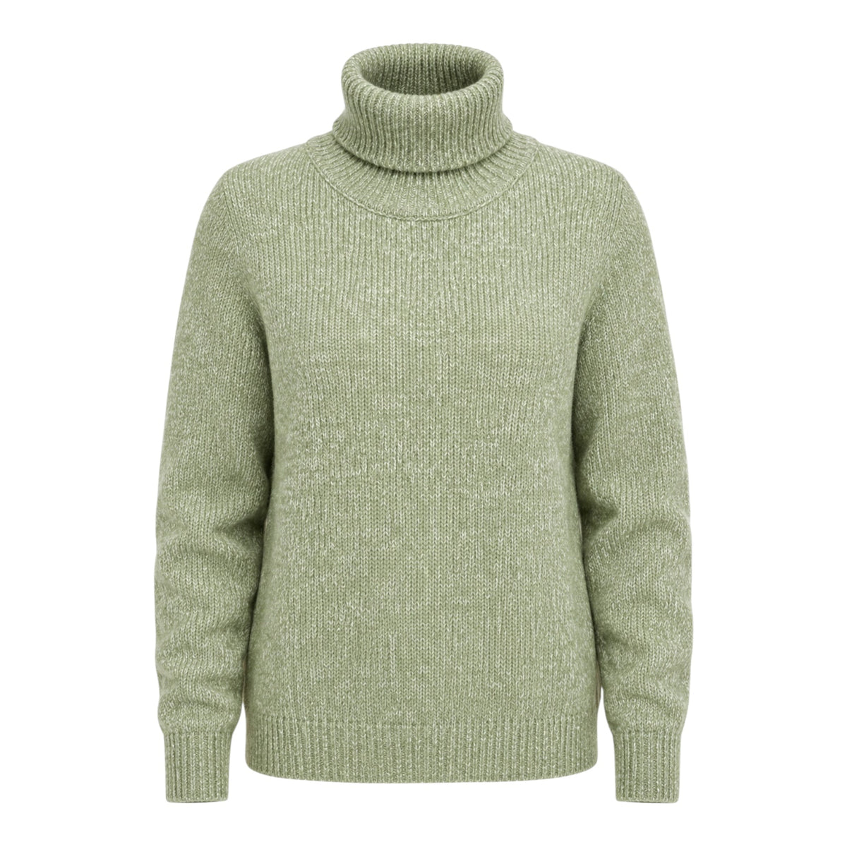 Mélange Wool Turtleneck Sweater - Green SWEATERSM