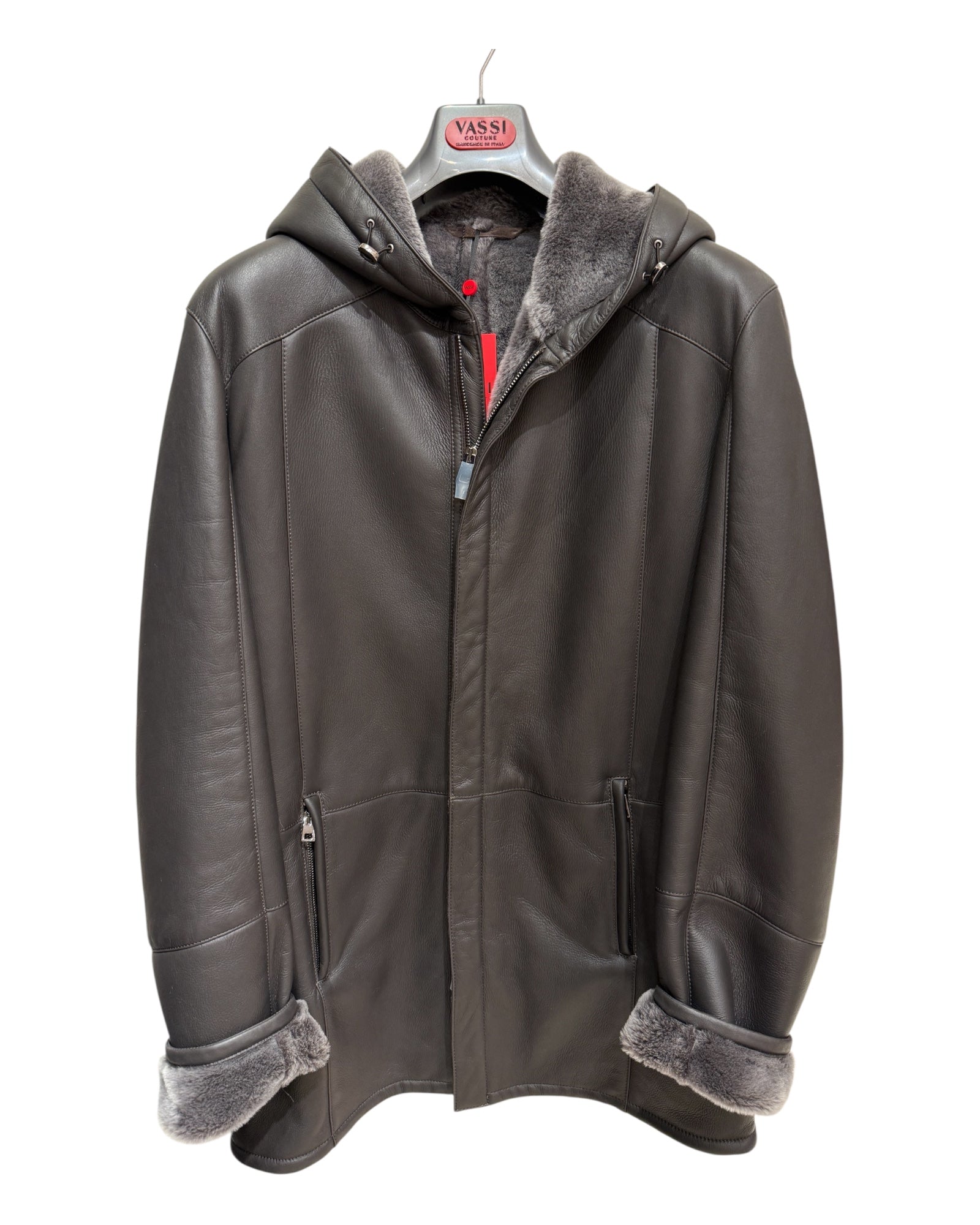 Merino Shearling Jacket with Hood - Moka OUTERWEAR50 EU