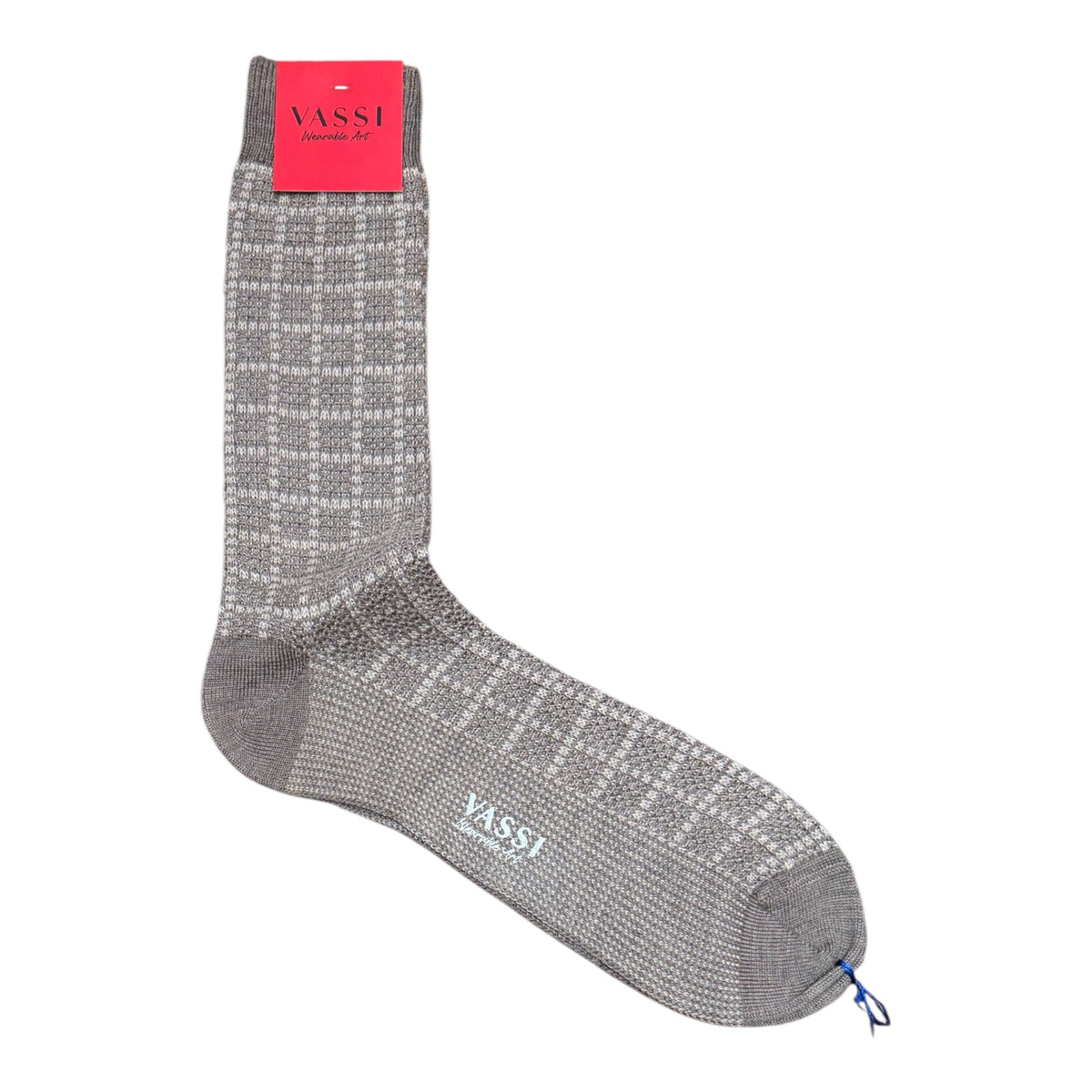Merino Wool Grid-Patterned Socks SocksBrown/Sand