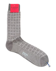 Merino Wool Grid-Patterned Socks SocksBrown/Sand