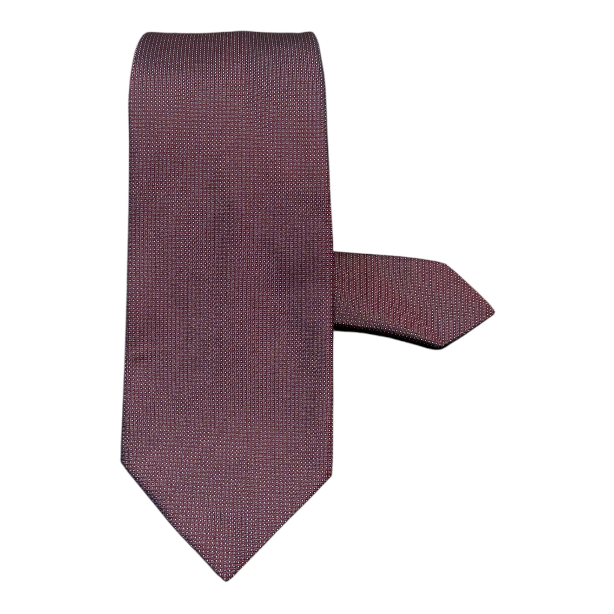 Micro Dot Seven Fold Silk Tie - Burgundy TIES