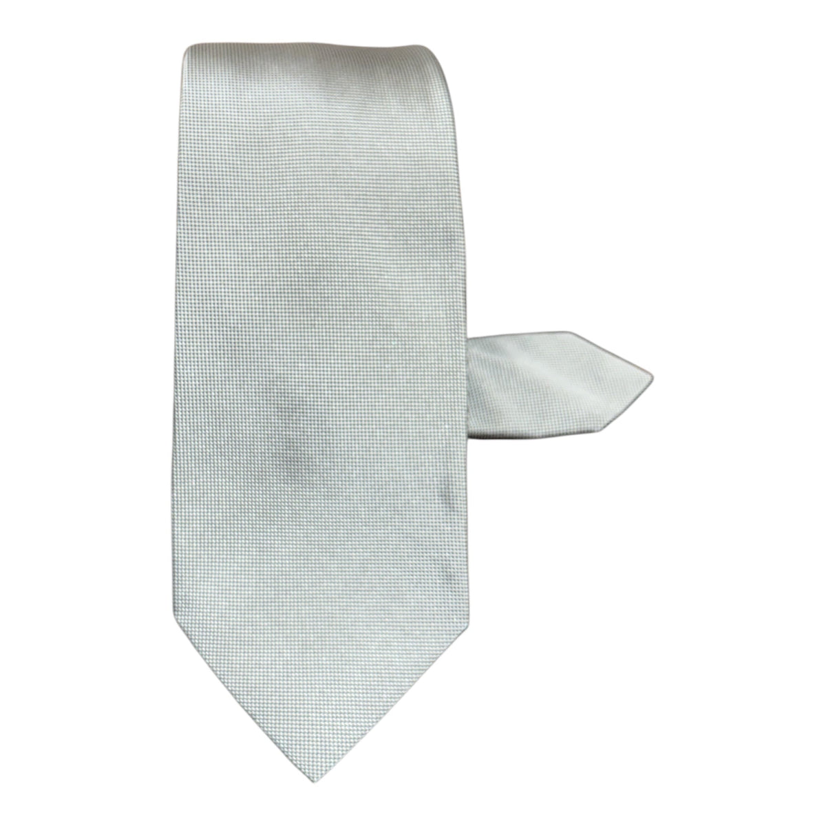 Micro Dot Seven Fold Silk Tie - Silver TIES