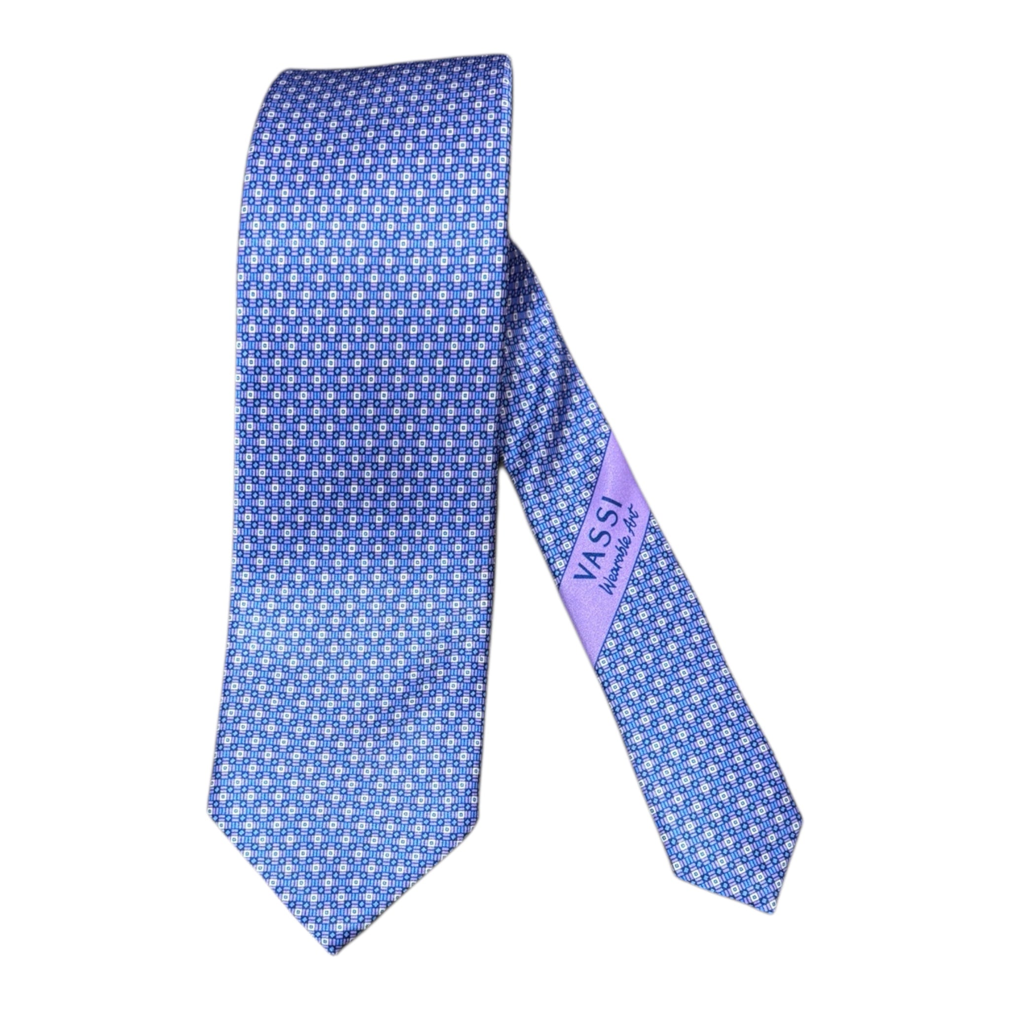 Micro Geometric Seven Fold Tie - Lavender TIES