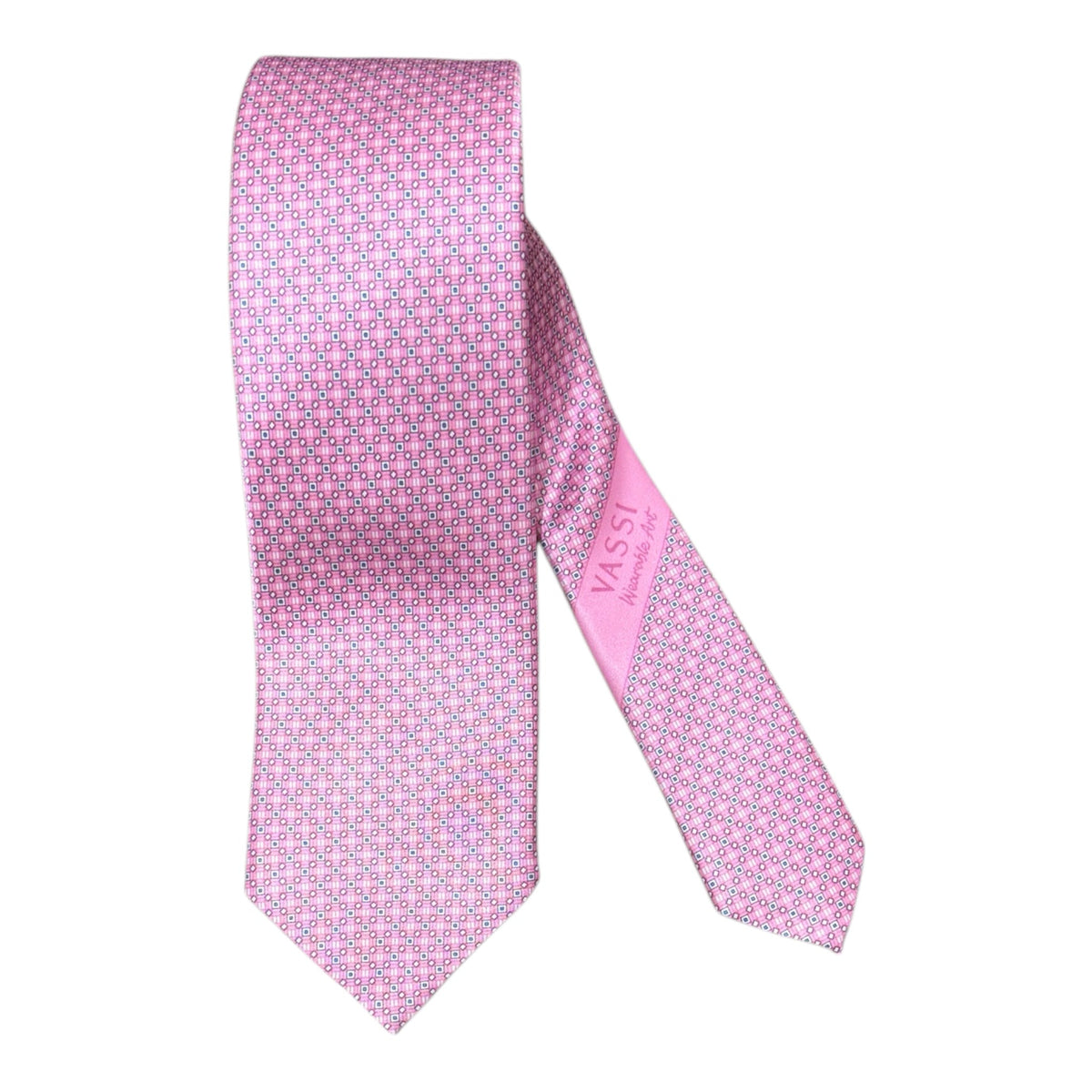 Micro Geometric Seven Fold Tie - Pink TIES
