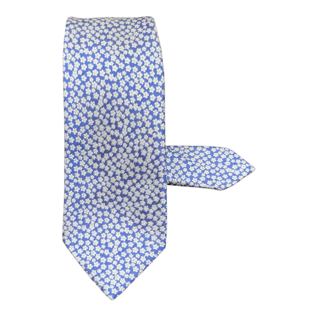 Mini Floral Seven Fold Silk Tie - Blue TIES