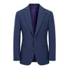 Navy Blue Houndstooth Jersey Blazer - Loro Piana Wool Attitude JACKETS38S