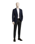 Navy Blue Houndstooth Jersey Blazer - Loro Piana Wool Attitude JACKETS38S