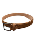 Nubuck Calf Leather Belt with Vienna Embossing - Bronze BELTS44