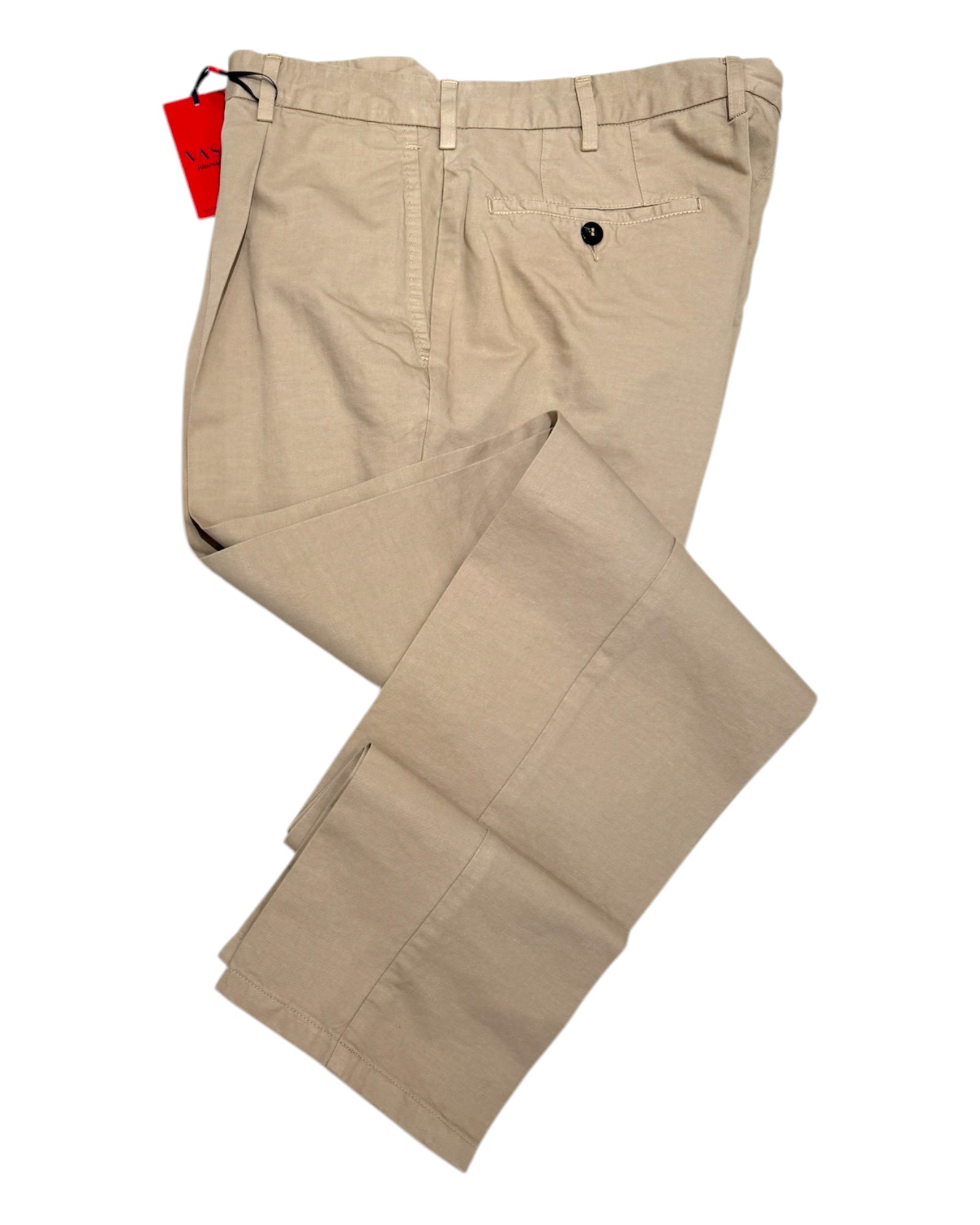 One Pleated Linen & Cotton Chino - Sand CASUAL PANTS50 EU