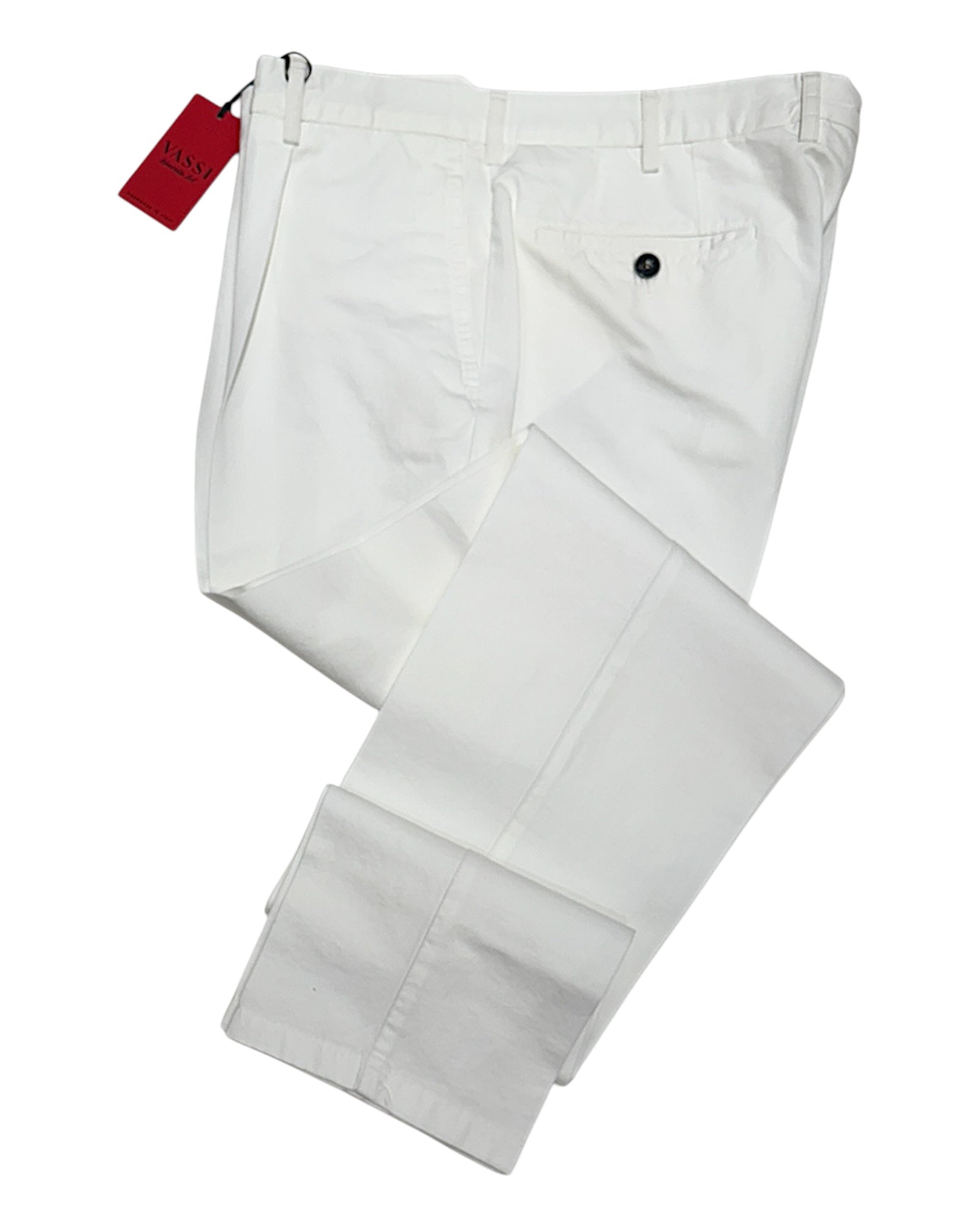 One Pleated Linen & Cotton Chino - White CASUAL PANTS50 EU