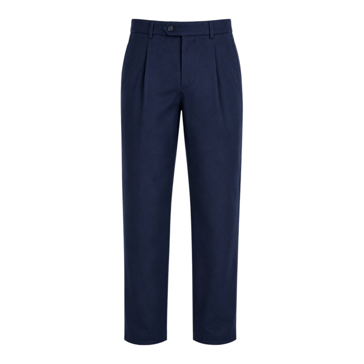 One Pleated Sartorial Cotton Trousers - Blue CASUAL PANTS50 EU