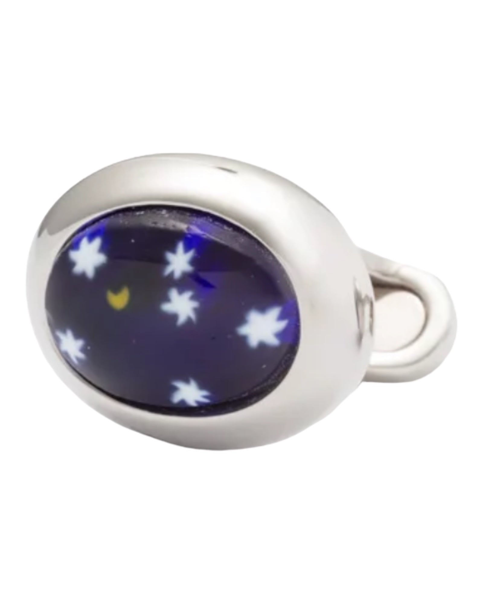 Oval Murano Glass Cufflinks - Blue