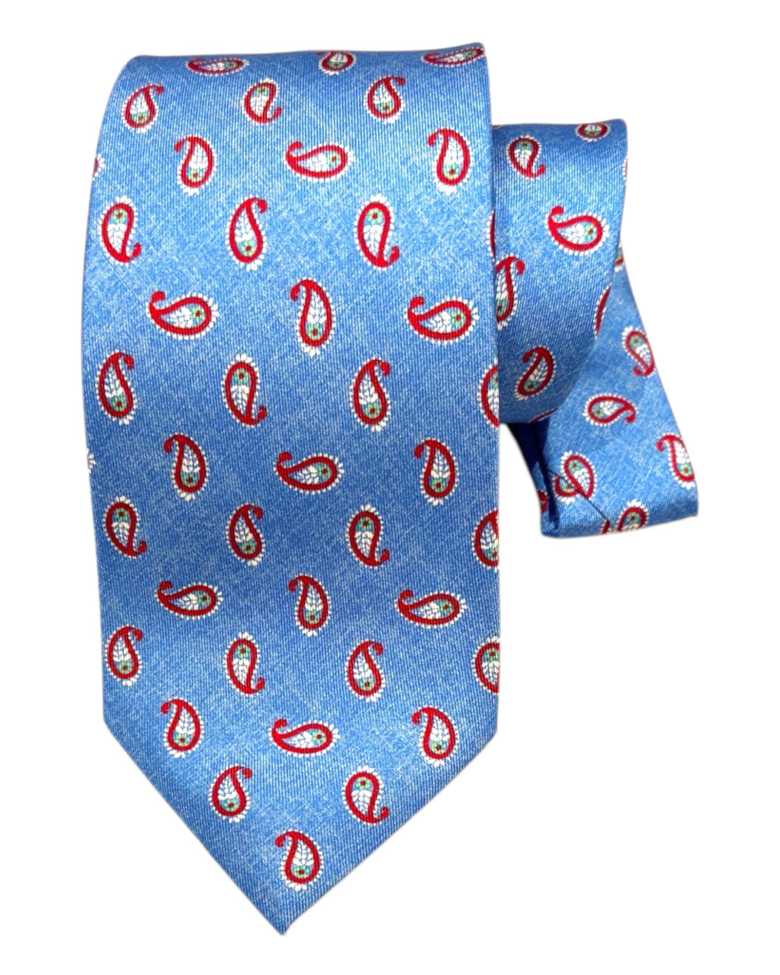 Paisley Seven - Fold Silk Tie - Blue TIES