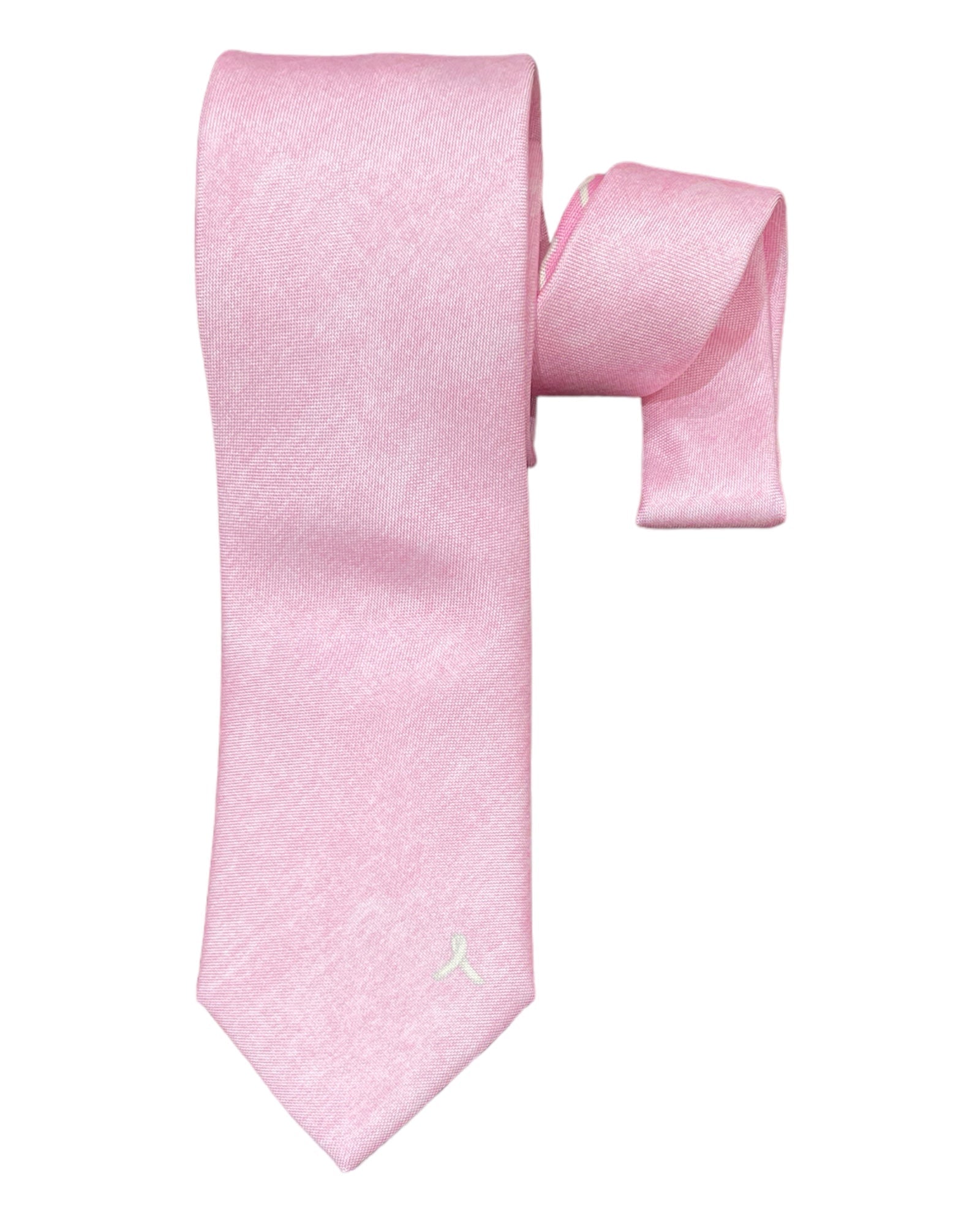 Pink Silk Tie with White Ribbon TIES &amp; BOWTIES