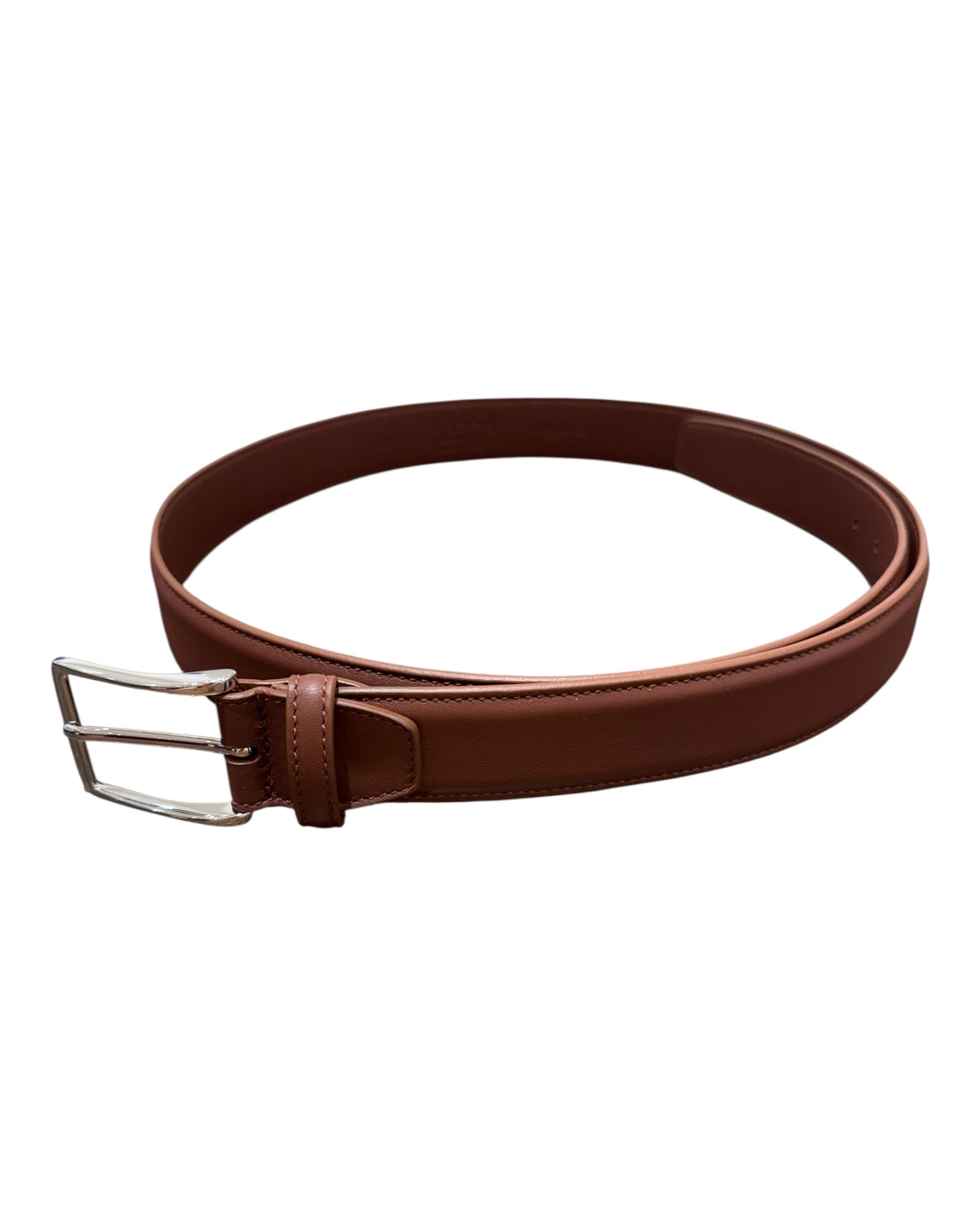 Premium Calfskin, with matching leather on both the outer and inner sides - Brown BELTS46