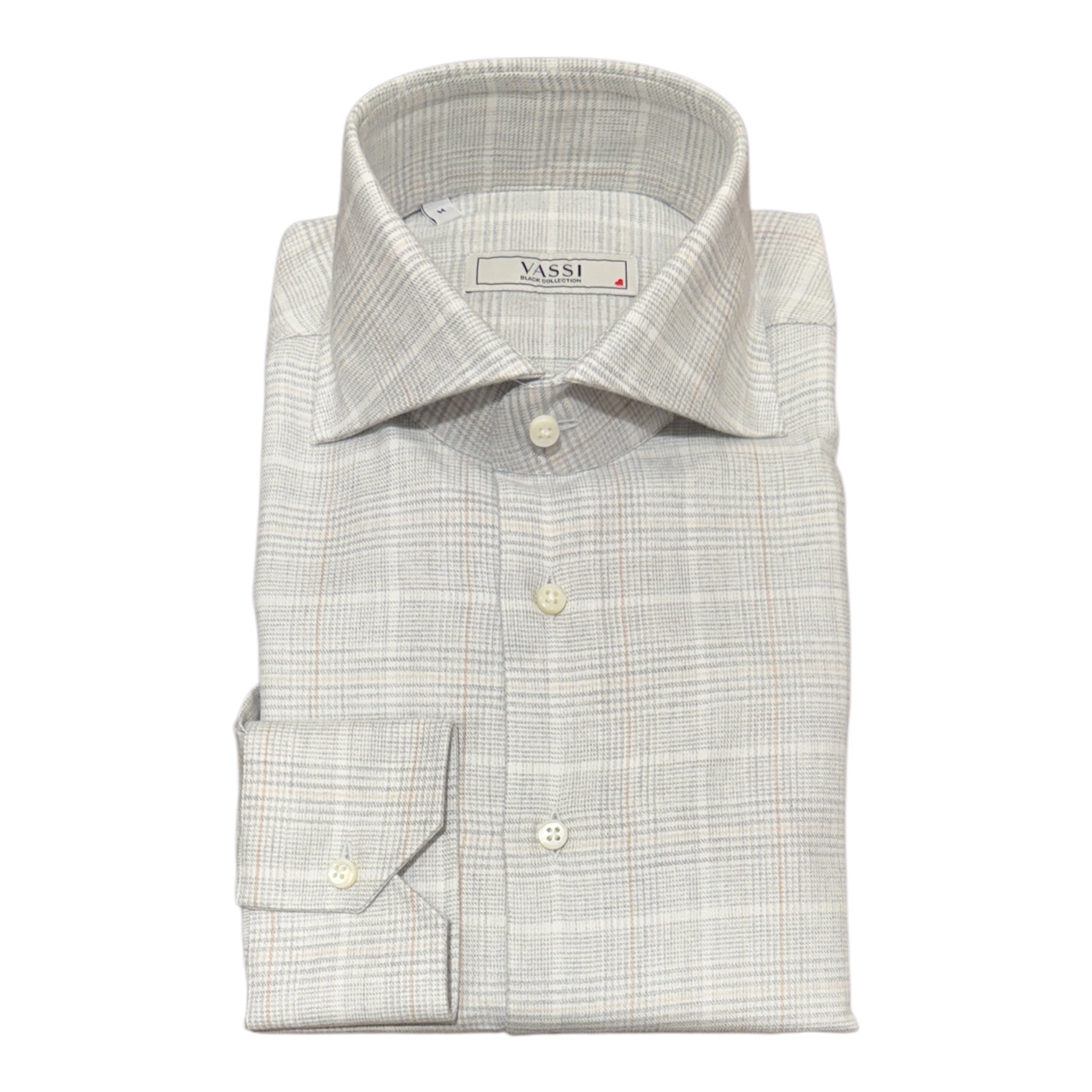 Prince Of Wales Fine Flannel Shirt - Heather Grey SPORT SHIRTSM