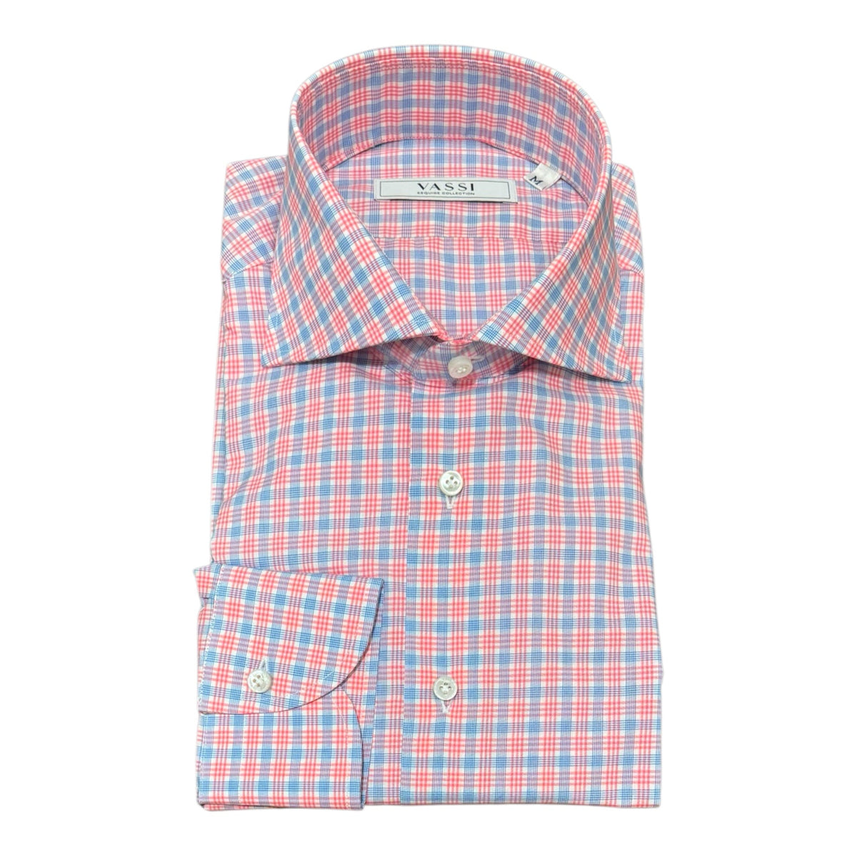 Prince of Wales, Pink & Blue Plaid Shirt - Thomas Mason SPORT SHIRTSM