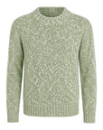Pure Cashmere Cable Knit Melange Crewneck Sweater in Green SWEATERS50 EU