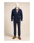 Pure Cashmere Cable Knit Navy Cardigan with Horn Buttons SWEATERS50 EU