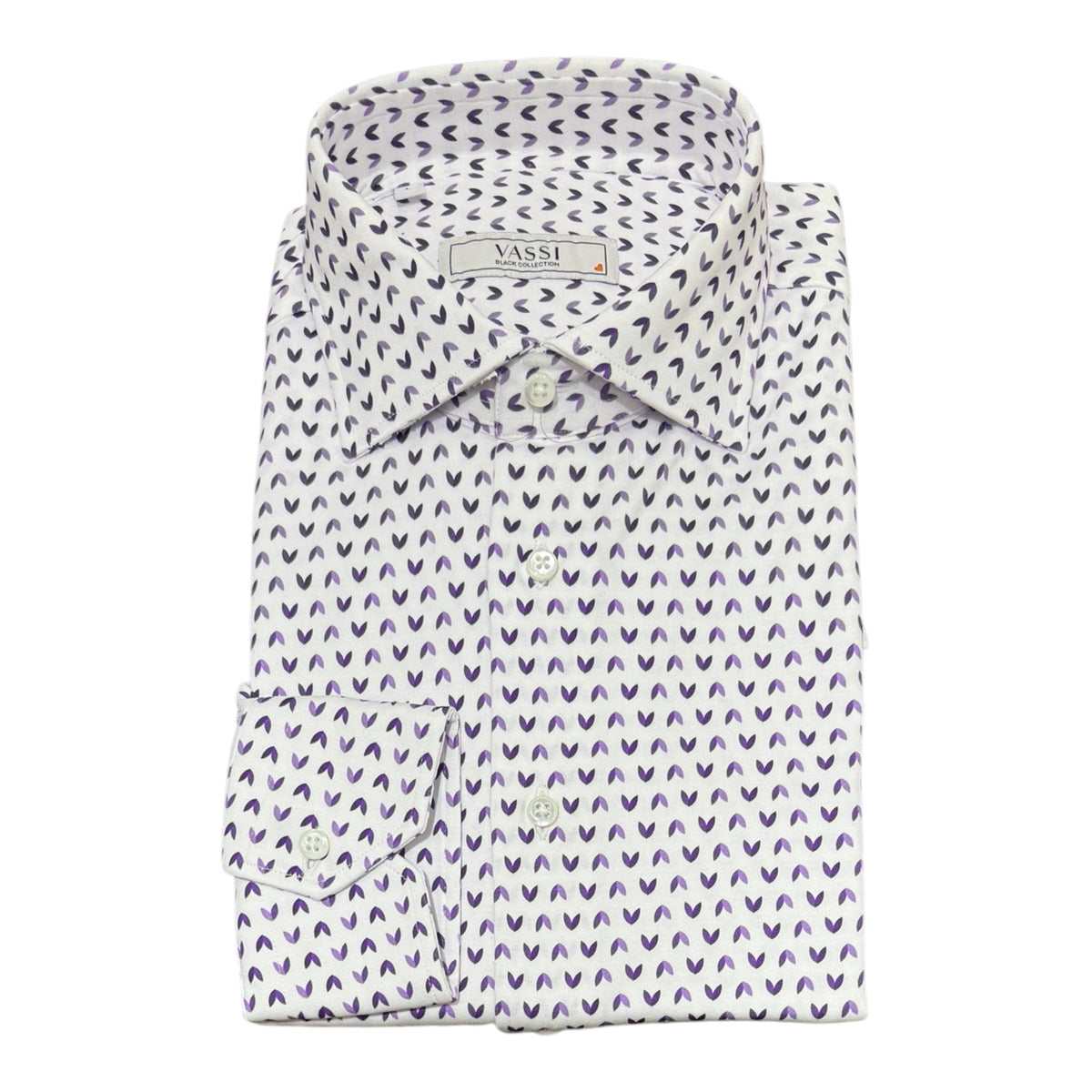 Pure Cotton Jersey Shirt in Petal Pattern - Purple SPORT SHIRTSS
