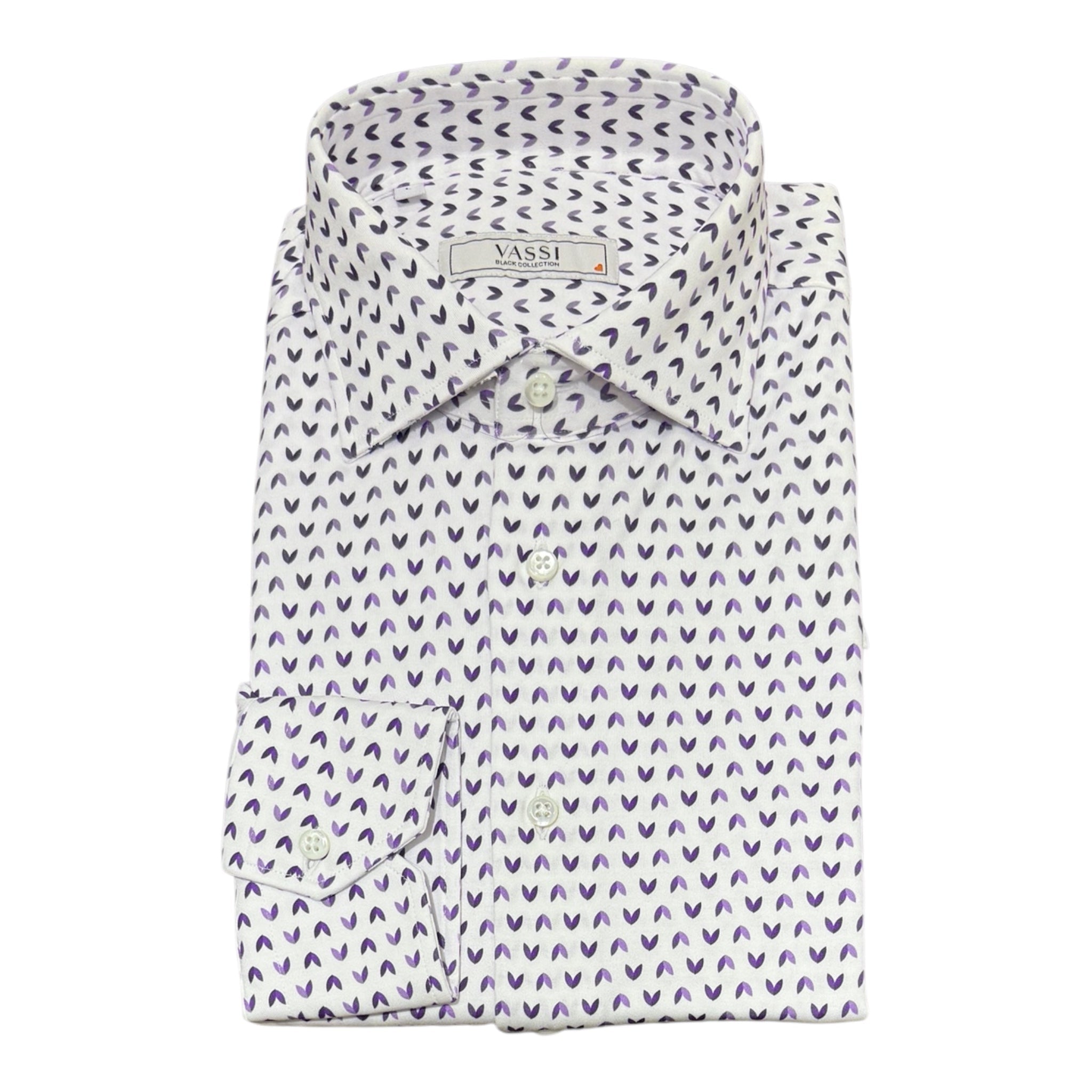 Pure Cotton Jersey Shirt in Petal Pattern - Purple SPORT SHIRTSS