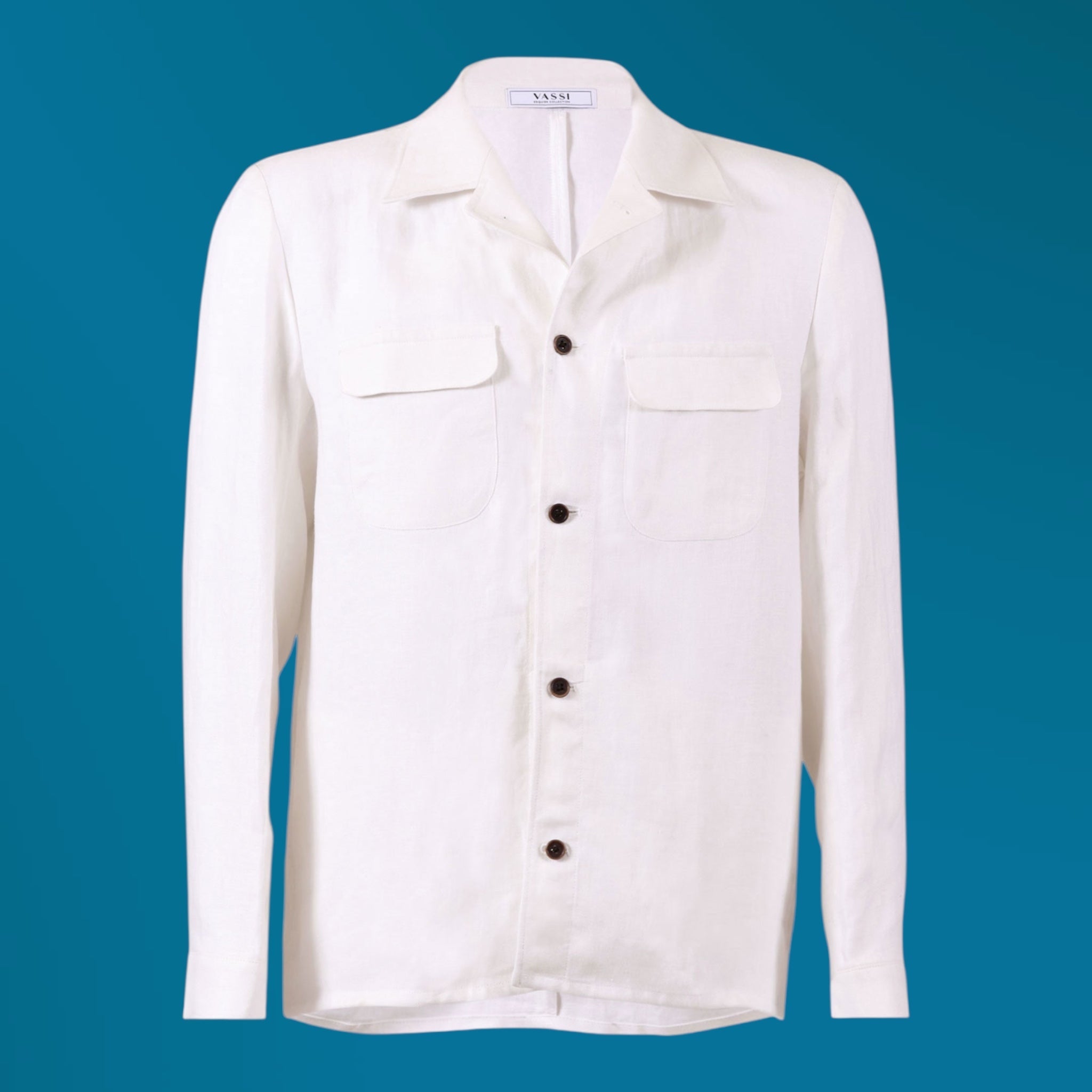 Pure Linen Overshirt - White SPORT SHIRTS48 EU