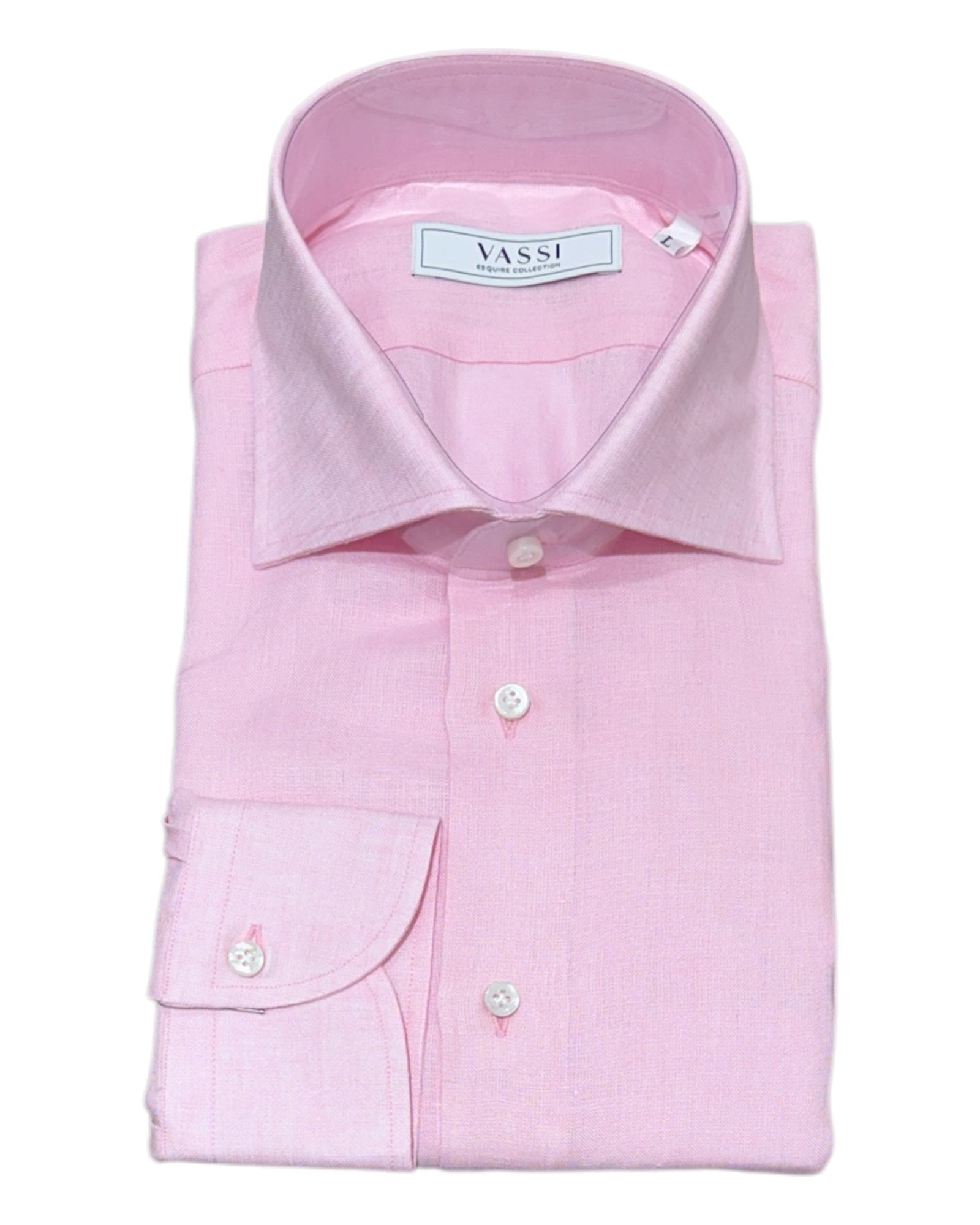 Pure Linen Sport Shirt - Pink SPORT SHIRTSM