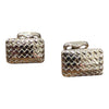Rectangular metal cufflinks - Silver Cufflinks
