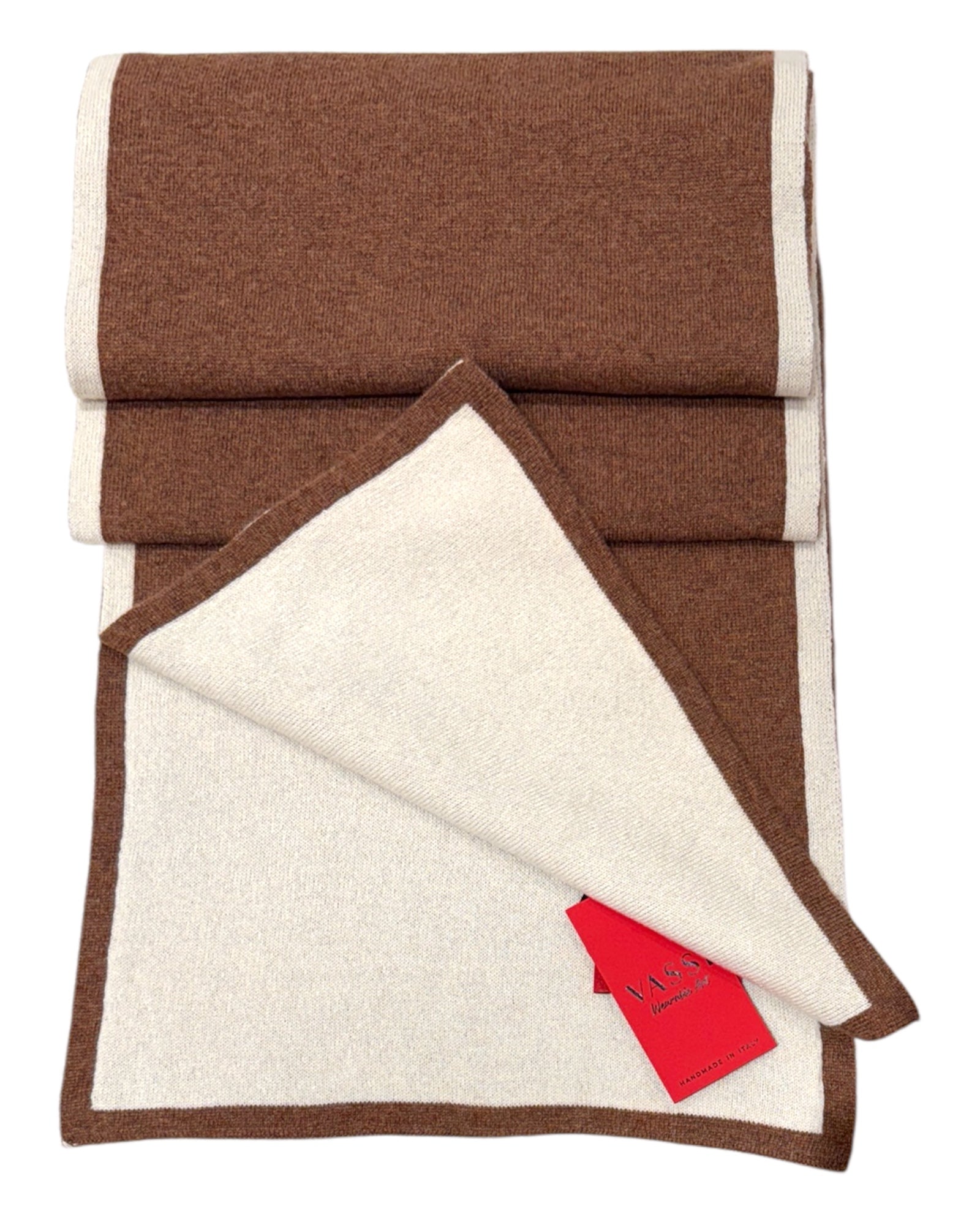 Reversible Cashmere Scarf - Hazelnut/Chalk SCARVES