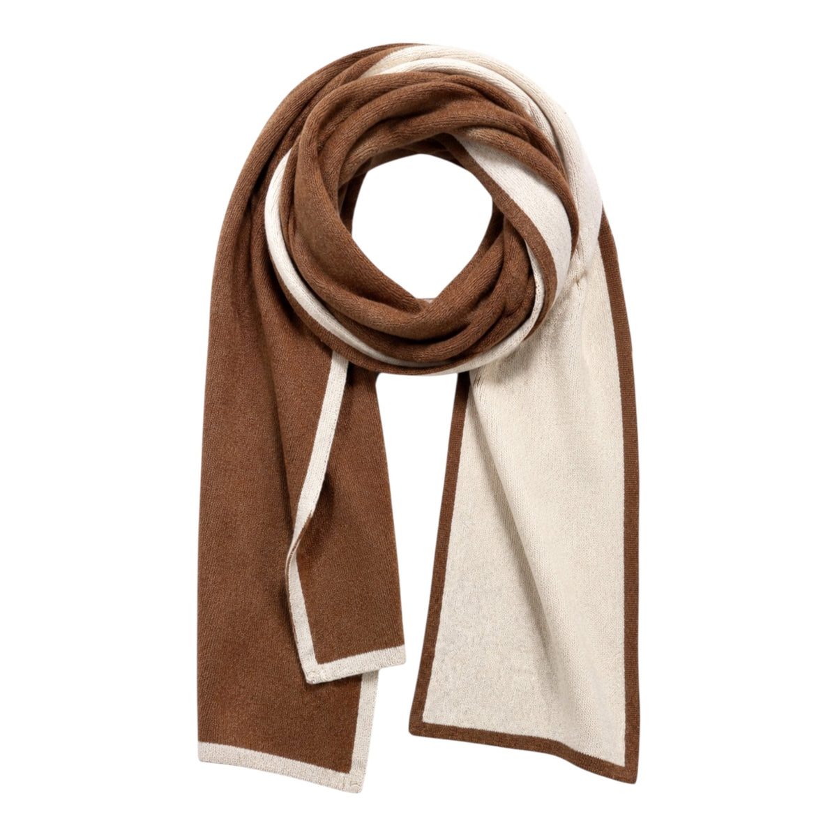 Reversible Cashmere Scarf - Hazelnut/Chalk SCARVES