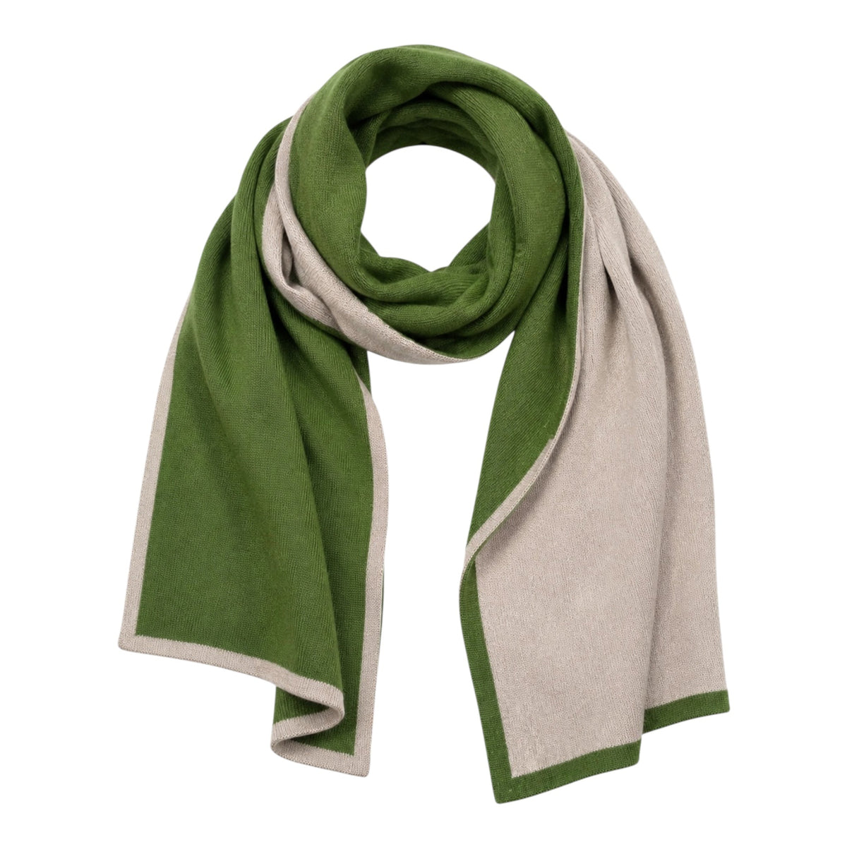 Reversible Cashmere Scarf -Picholine/ Ivory SCARVES