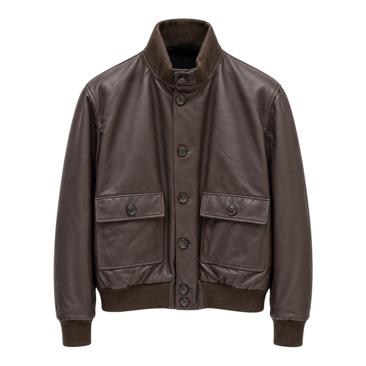 Reversible Napa leather Bomber jacket - Brown/Blue OUTERWEAR48 EU