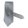 Saddle Stitch Seven Fold Silk Tie - Silver TIES