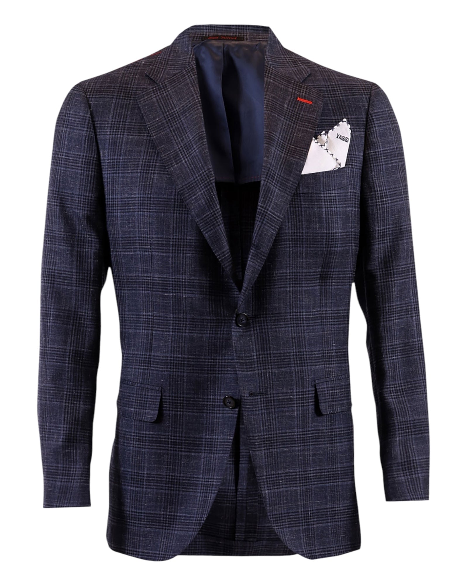 Sartorial Blue Windowpane Blazer - Loro Piana Summer Cashmere JACKETS50R EU