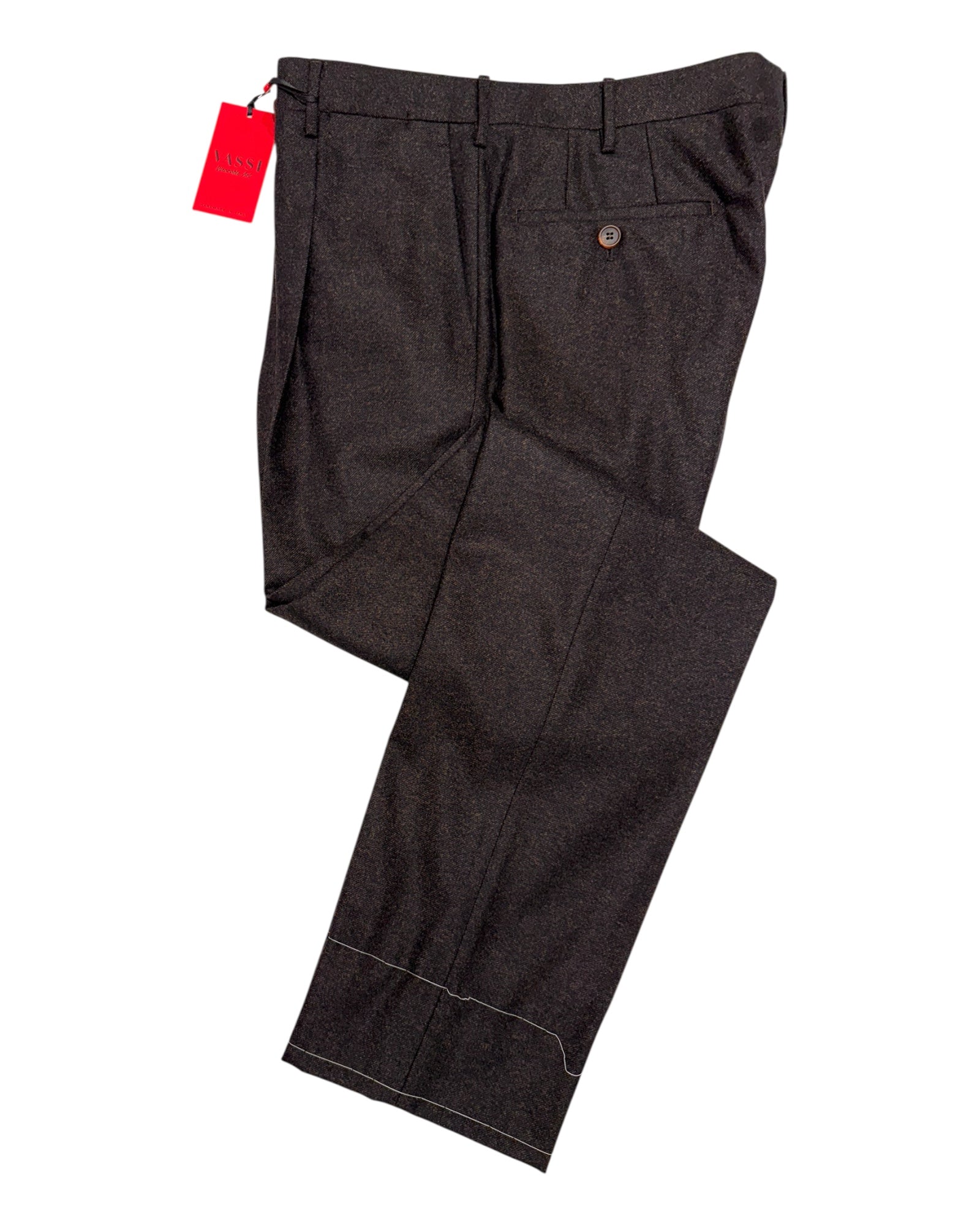 Sartorial Flannel Pleated Trouser - Loro Piana Melange Wool DRESS PANTS50