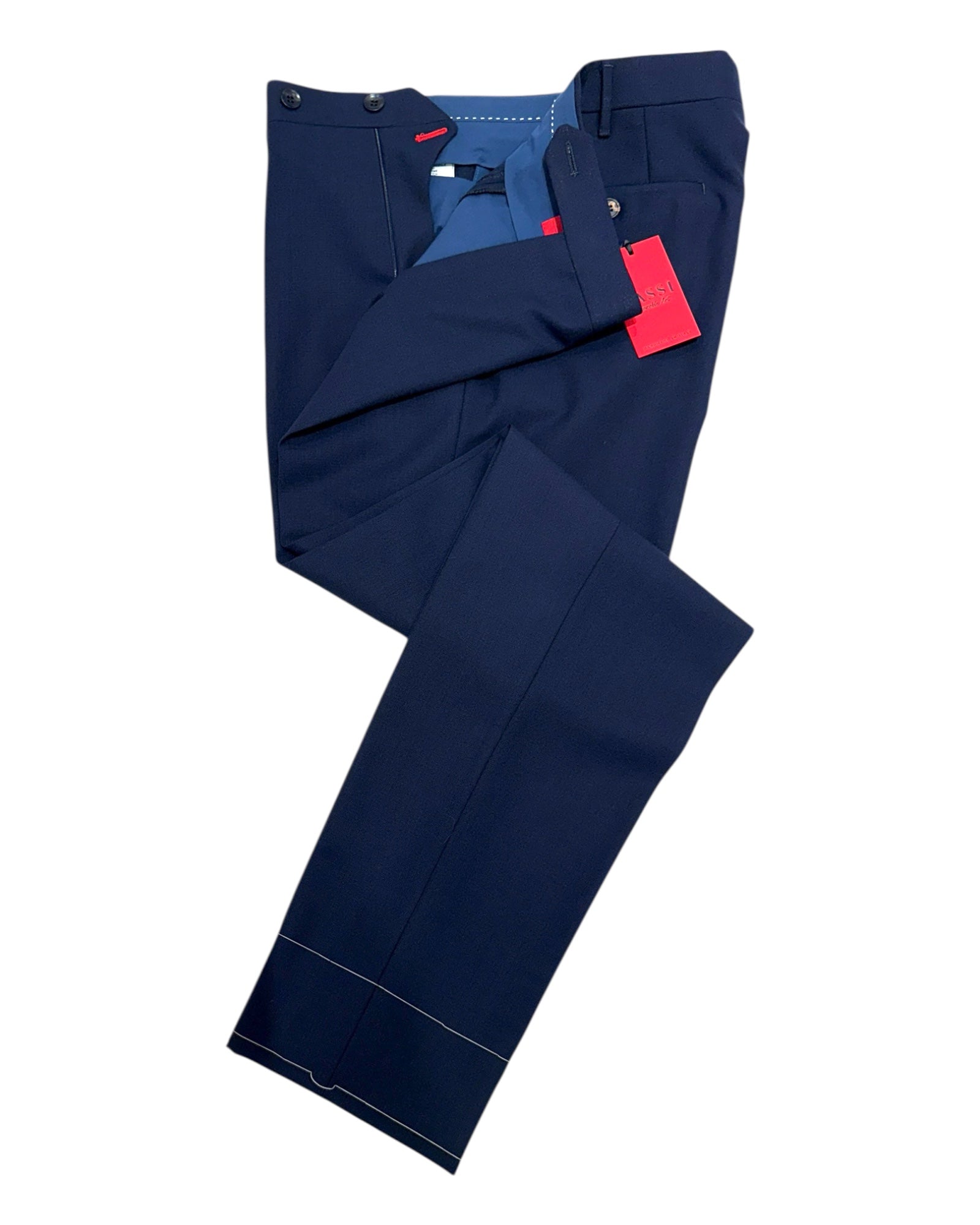 Sartorial High Twist Wool Trouser - Navy Blue DRESS PANTS50 EU