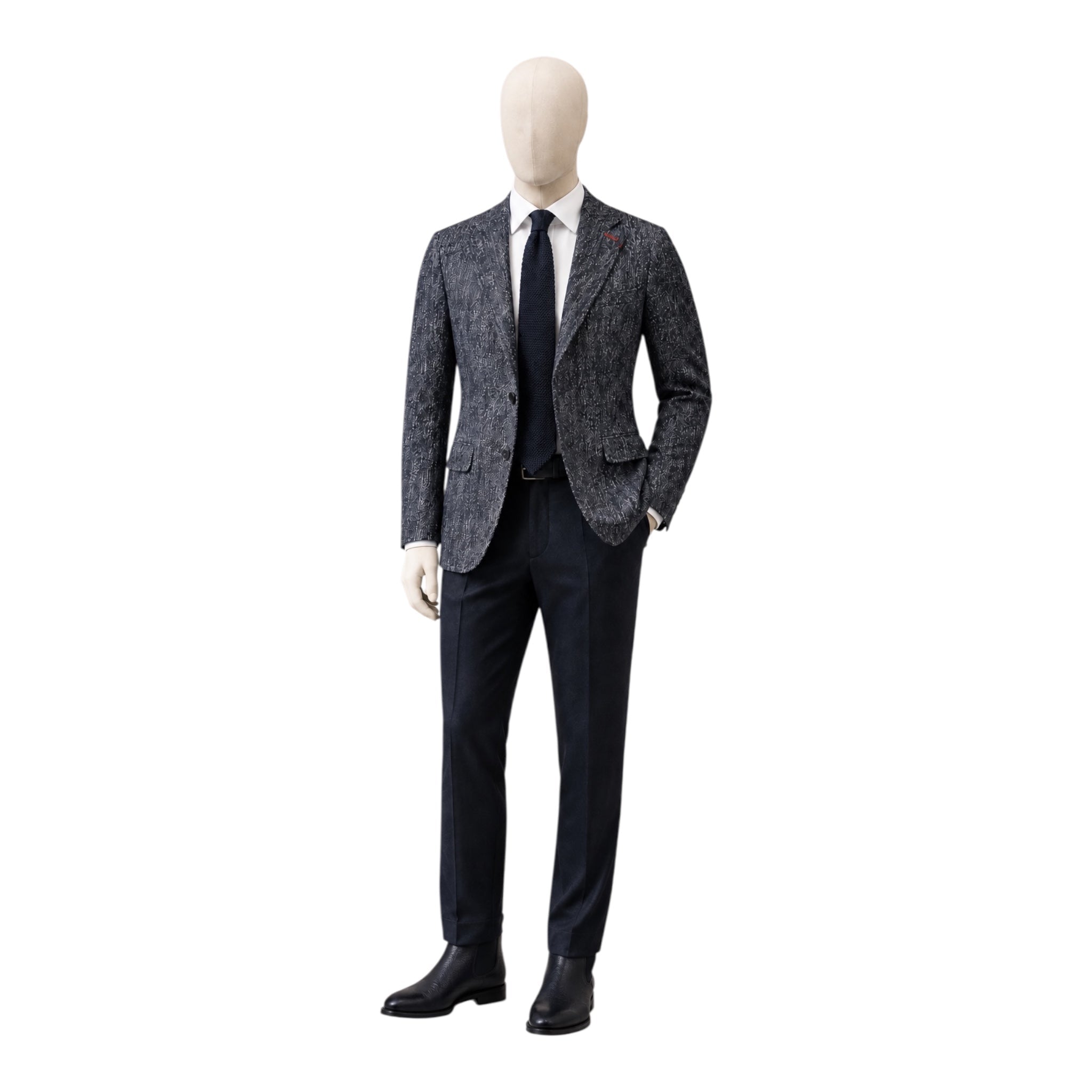 Sartorial Navy &amp; Grey Donegal Sport Coat JACKETS54C EU