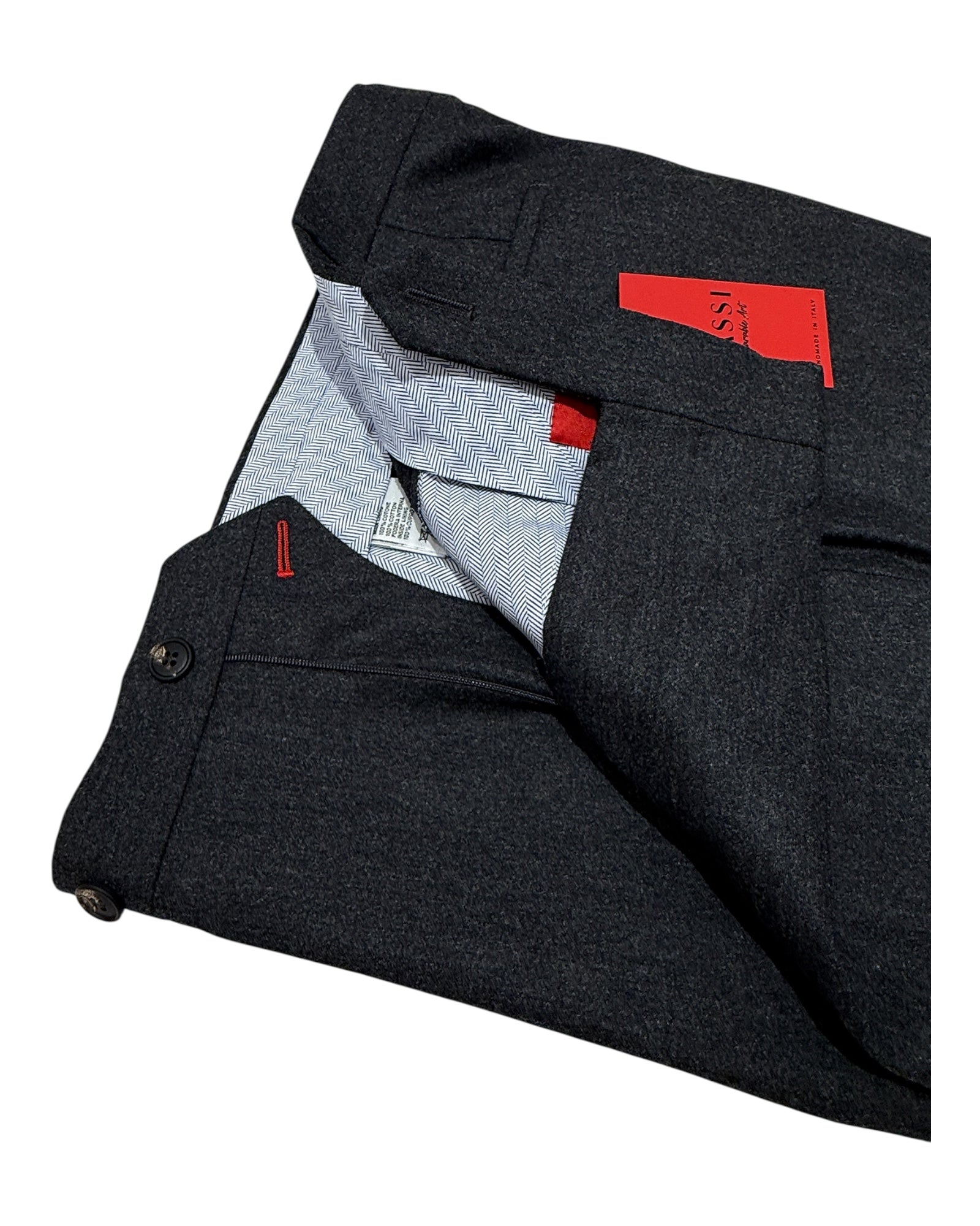 Sartorial Pleated Flannel Trouser - Charcoal Grey DRESS PANTS50 EU