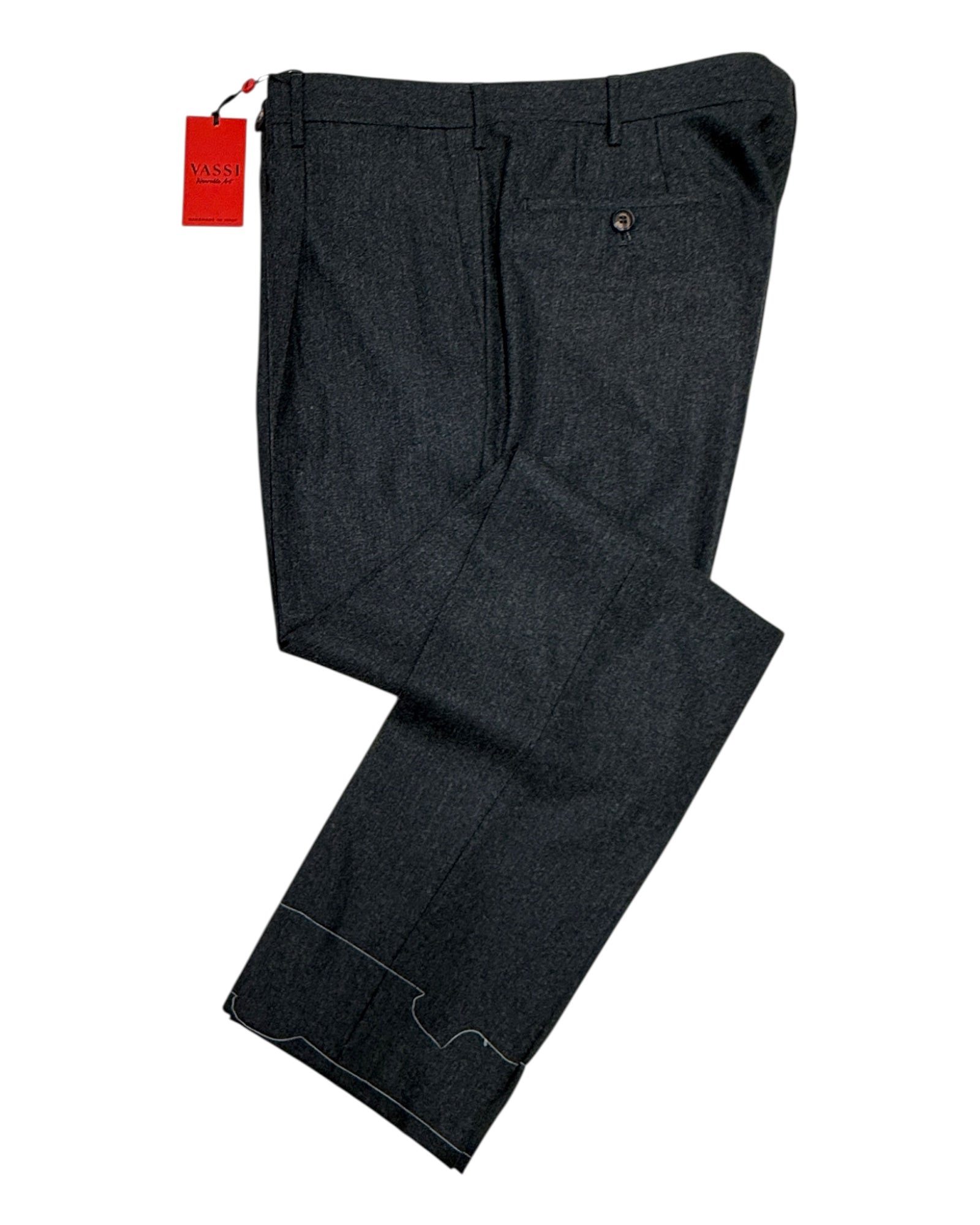 Sartorial Pleated Flannel Trouser - Charcoal Grey DRESS PANTS50 EU