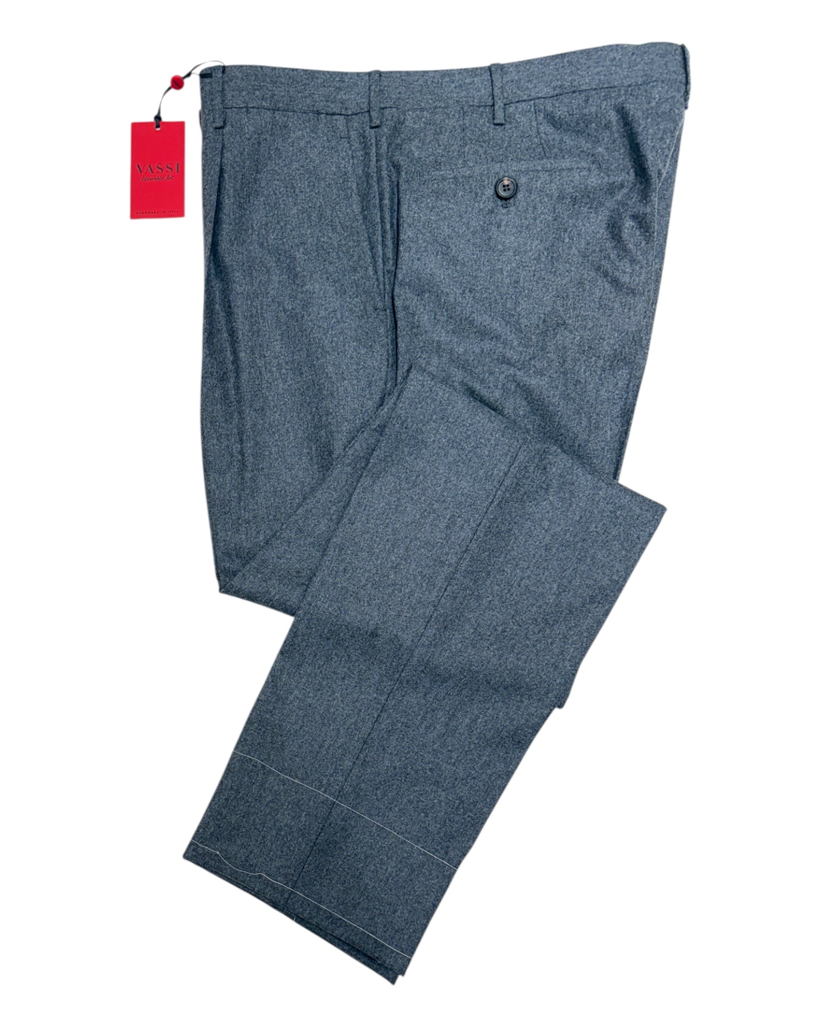 Sartorial Pleated Flannel Trouser - Mid Grey DRESS PANTS50 EU