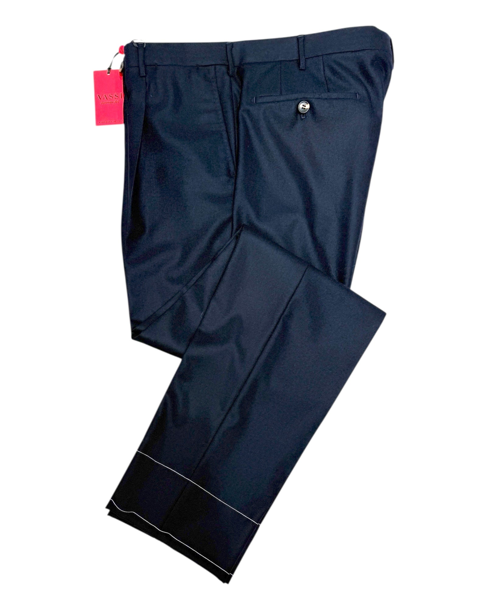 Sartorial Pleated Flannel Trouser - Midnight Blue DRESS PANTS50 EU
