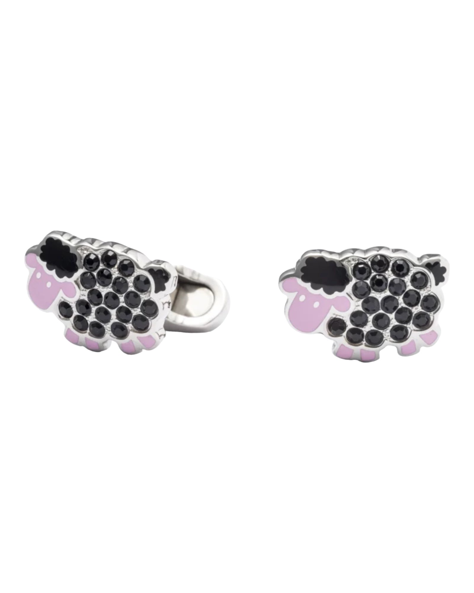 Sheep Cufflinks - Black &amp; Pink Cufflinks