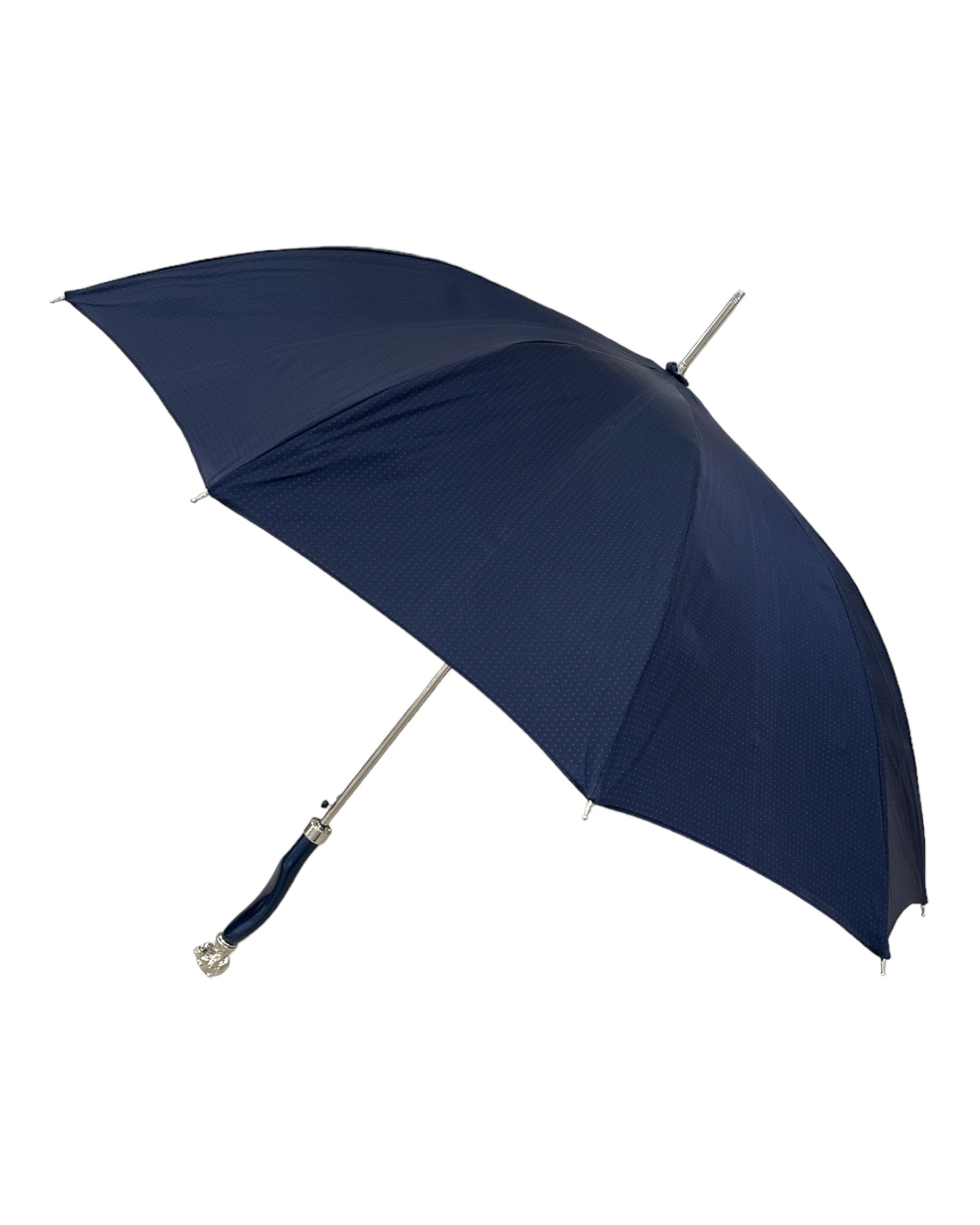 Silver Lion Long Umbrella - Navy, Red Dots UMBRELLA