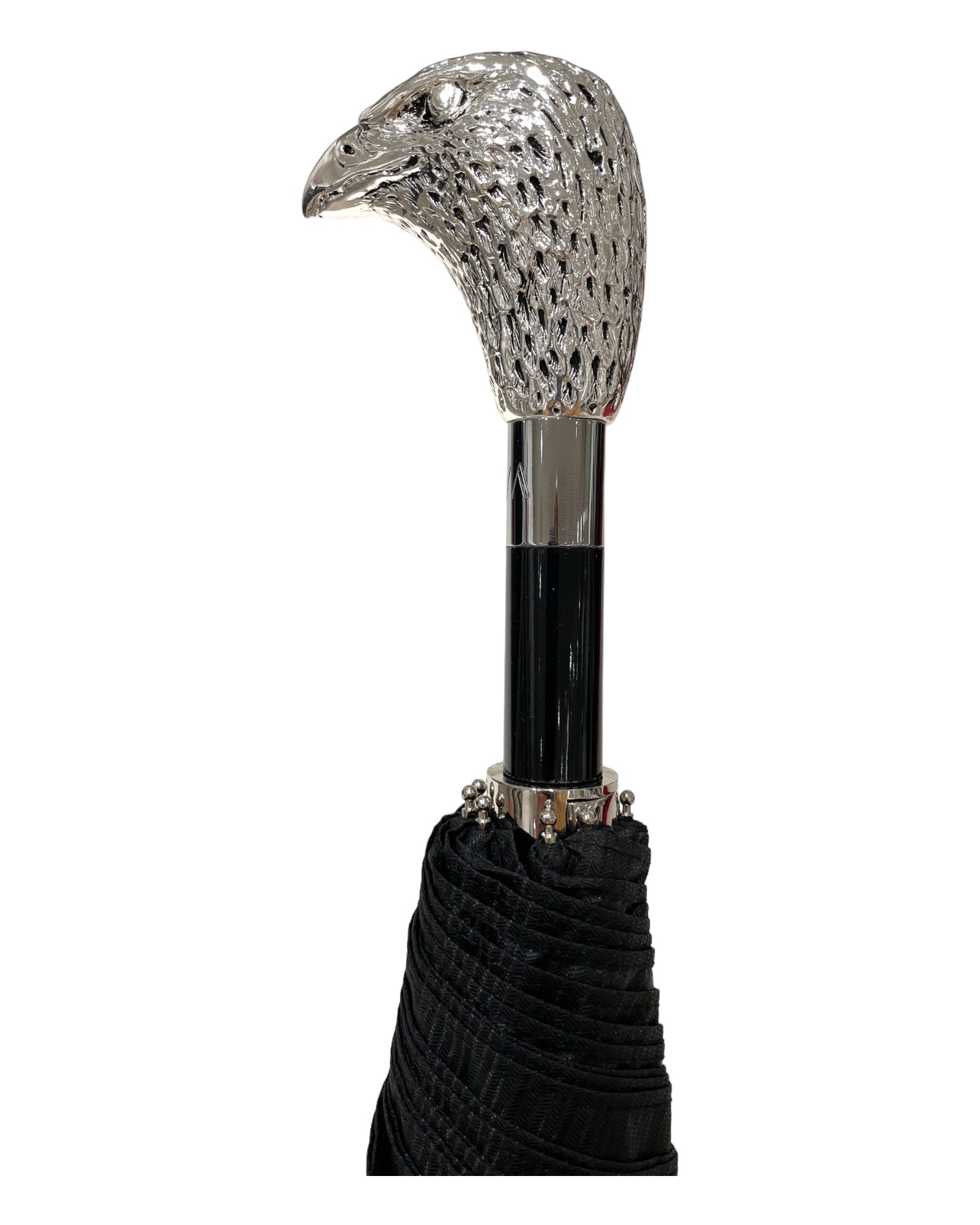 Silver Eagle Folding Umbrella - Black Tone-on-Tone Pinstripe UMBRELLA